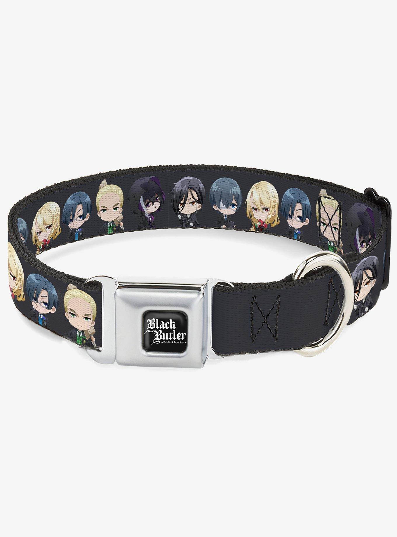 Black Butler Six Chibi Characters Poses Black Seatbelt Buckle Dog Collar, , hi-res