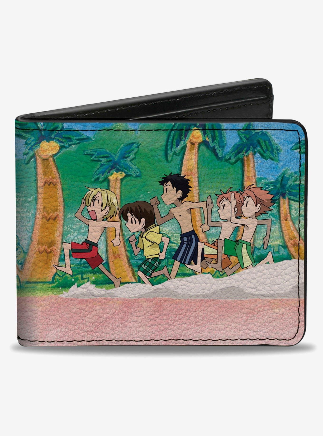 Ouran High School Host Club Beach Run Group Pose and Title Pink Bifold Wallet, , hi-res