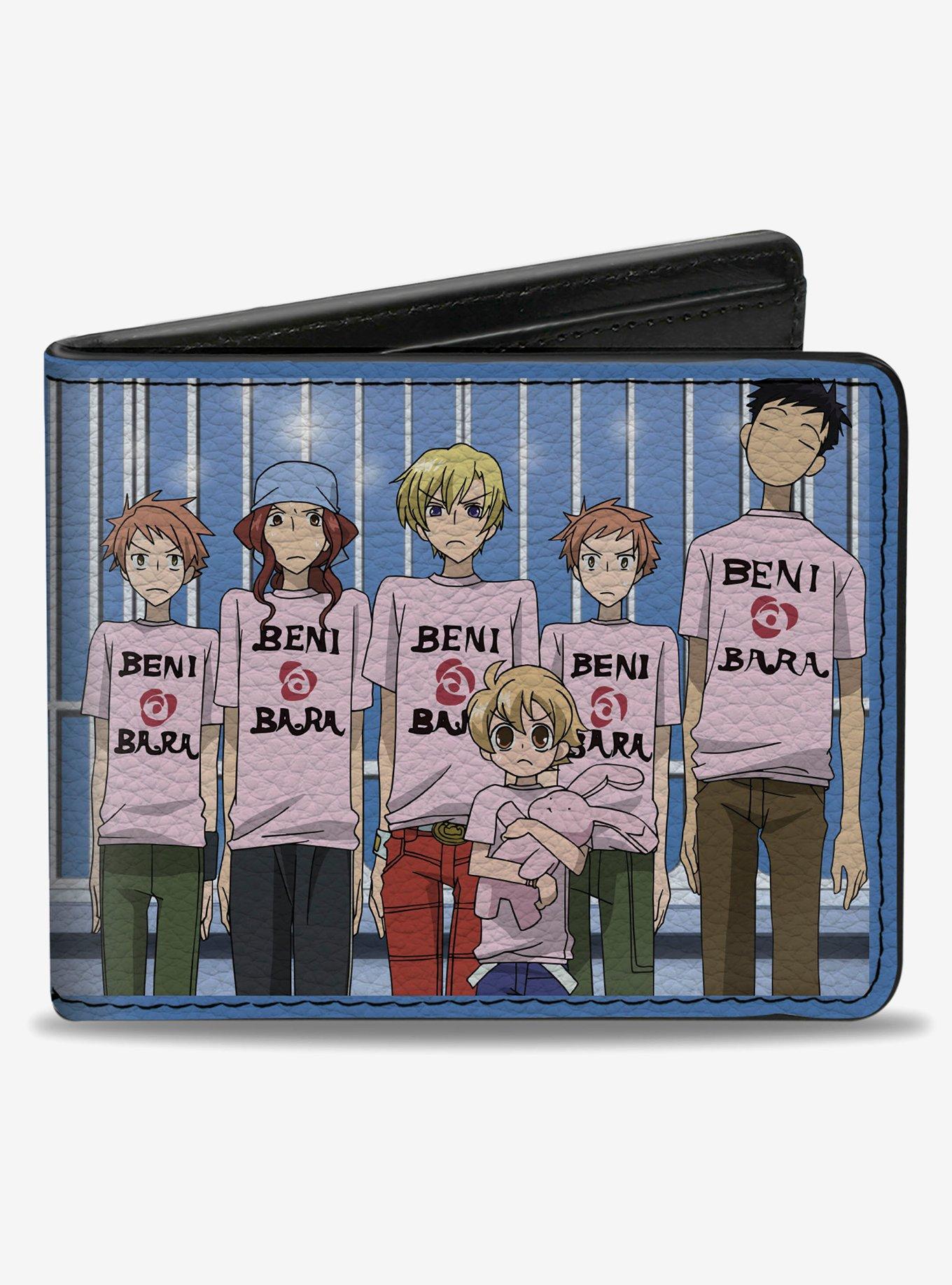 Ouran High School Host Club Benibara Shirt Group Pose and Logo Blues Bifold Wallet, , hi-res
