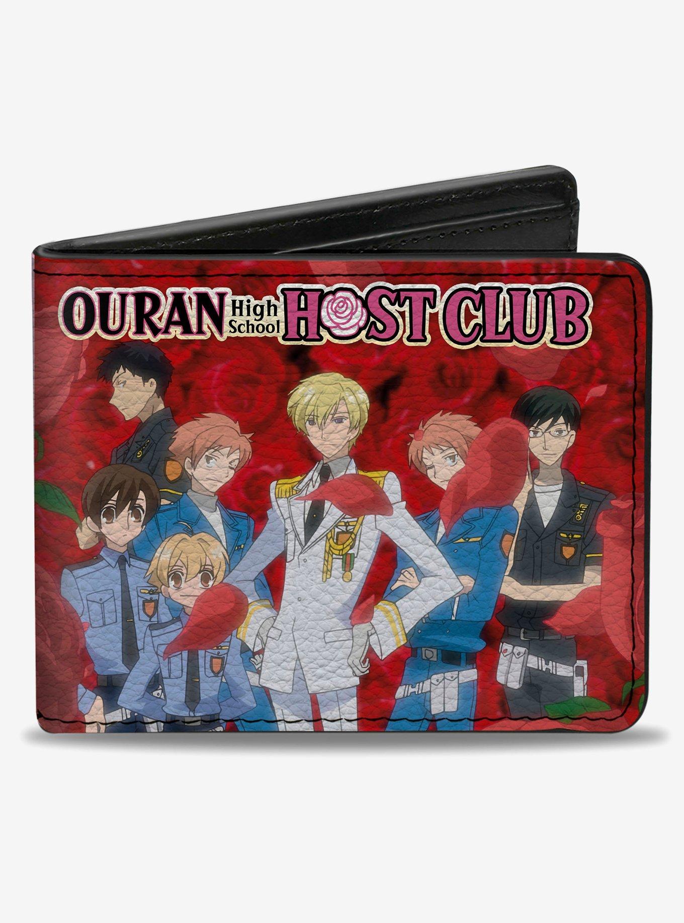 Ouran High School Host Club Group Pose and Haruhi with Red Roses Scene Bifold Wallet, , hi-res