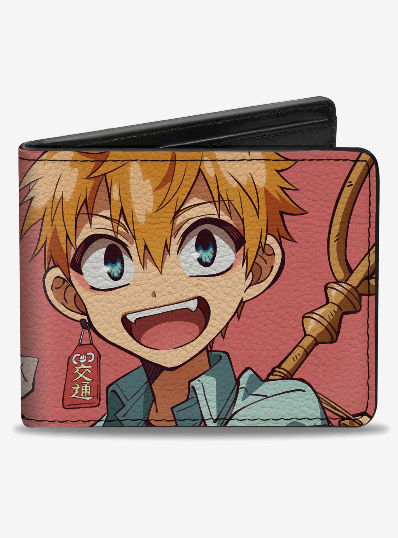 After School Hanako-Kun Kou and Nene Smiling Pose Pink Bifold Wallet, , hi-res