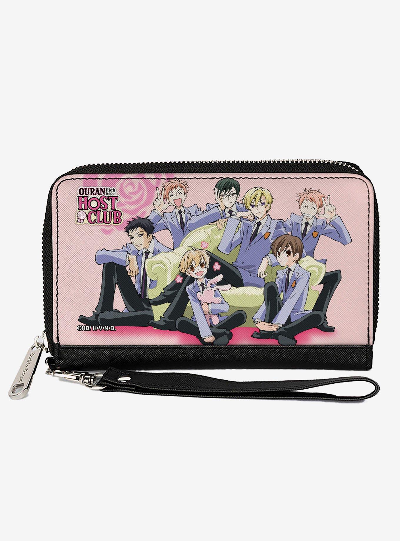 Ouran High School Host Club Sitting Group Pose Zip Around Wallet, , hi-res