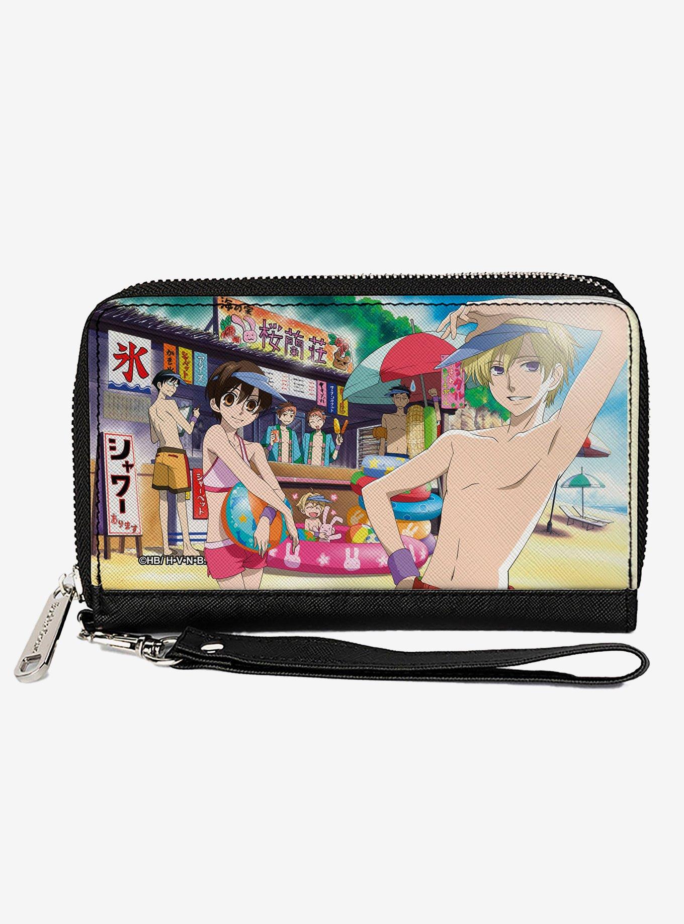 Ouran High School Host Club Beach Stand Group Pose Zip Around Wallet, , hi-res