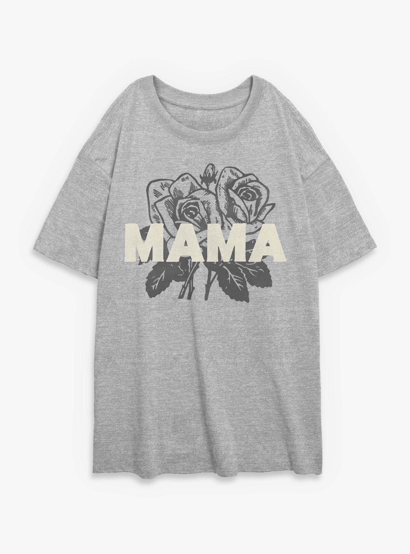 Mama Rose Floral Girls Oversized T-Shirt - GREY | Hot Topic