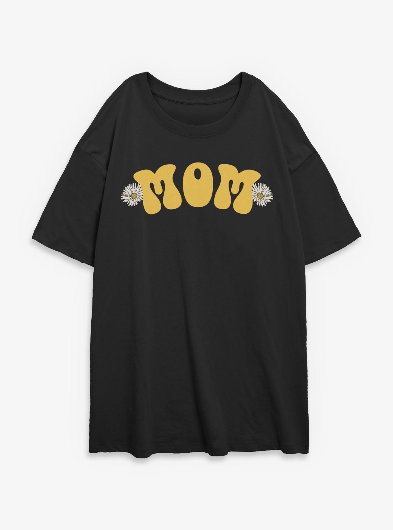 Mom Daisy Flowers Girls Oversized T-Shirt
