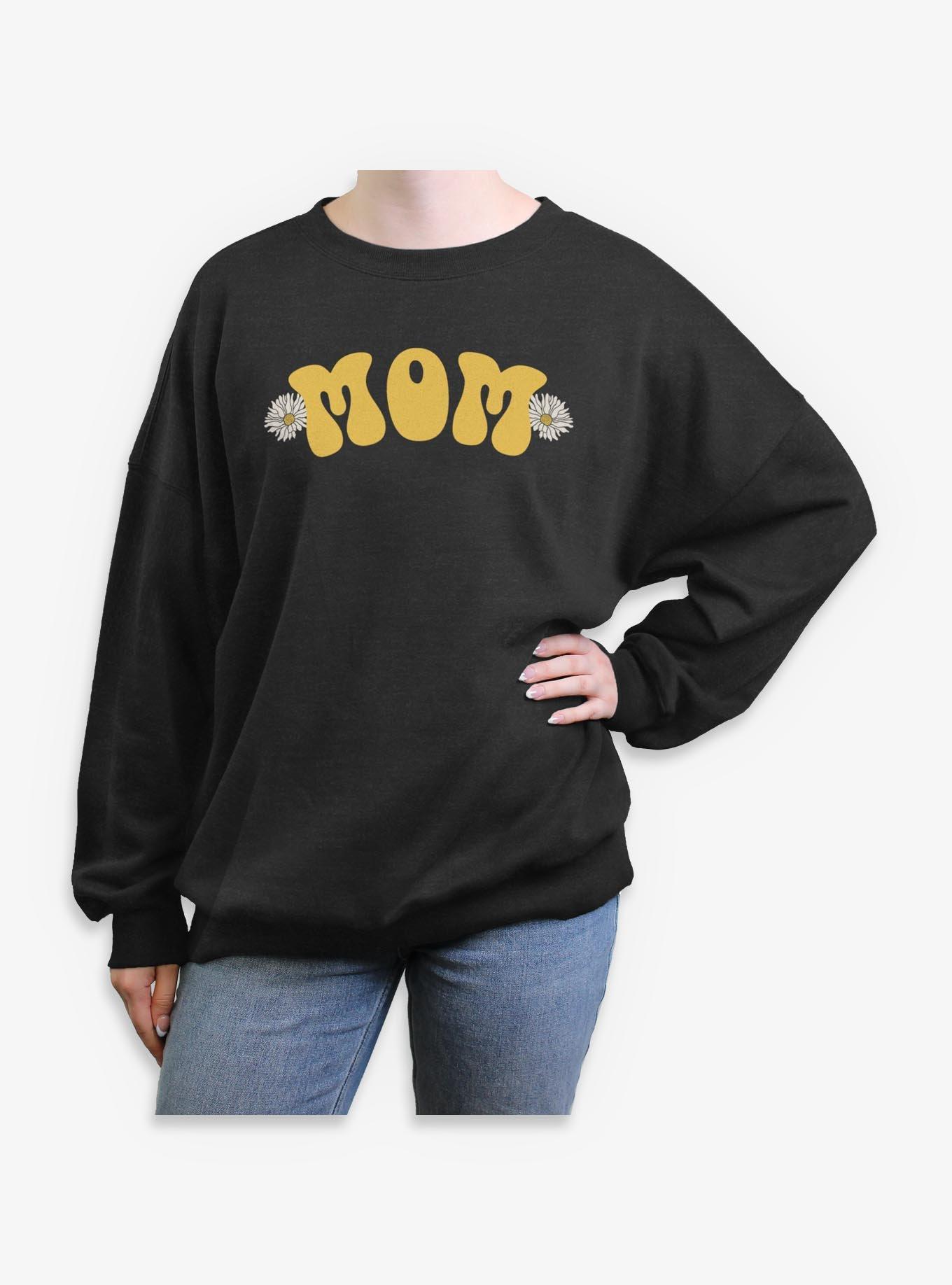 Mom Daisy Flowers Girls Oversized Sweatshirt, , hi-res