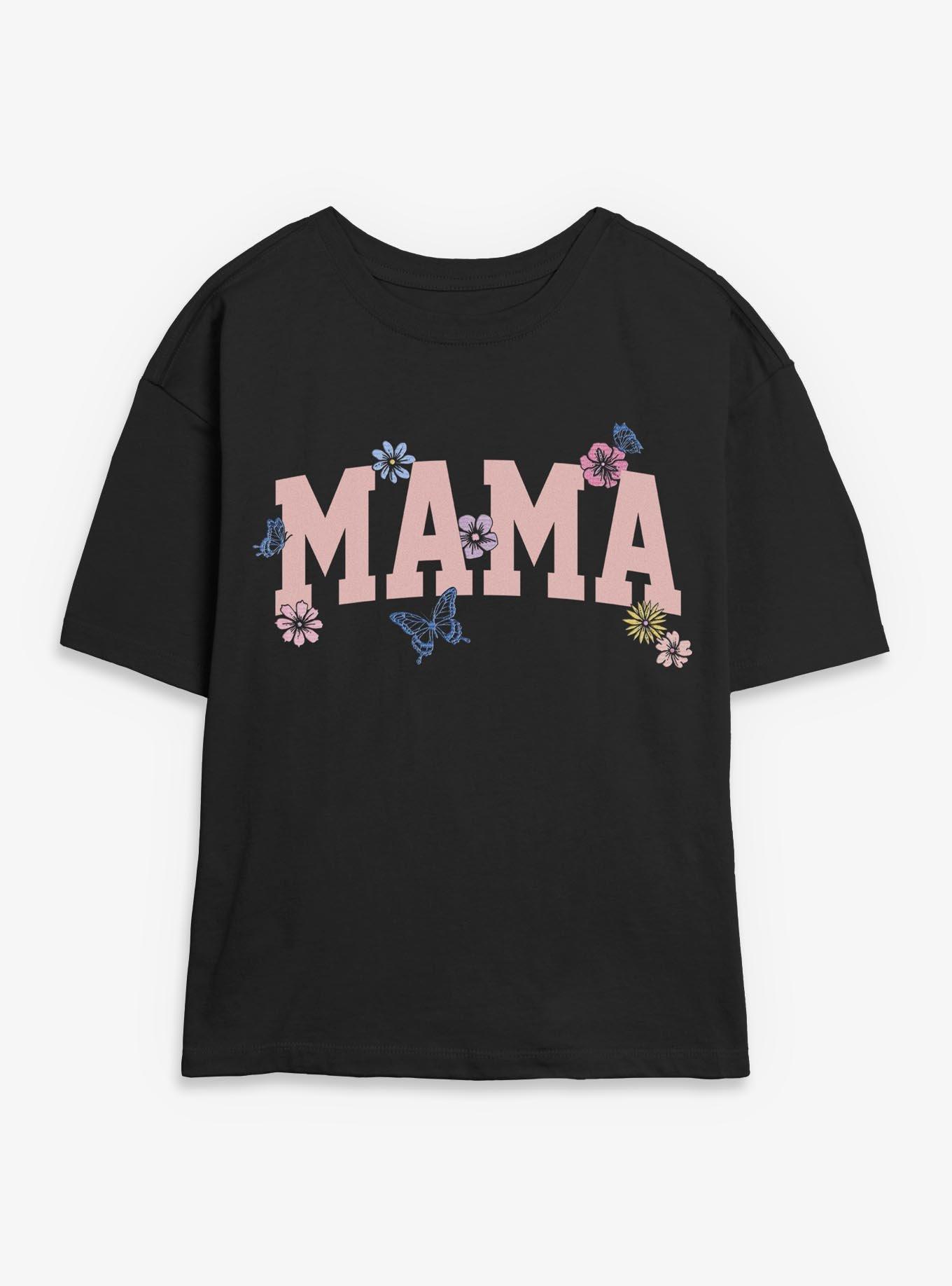 Mama Butterfly and Flowers Girls Skimmer T-Shirt, , hi-res