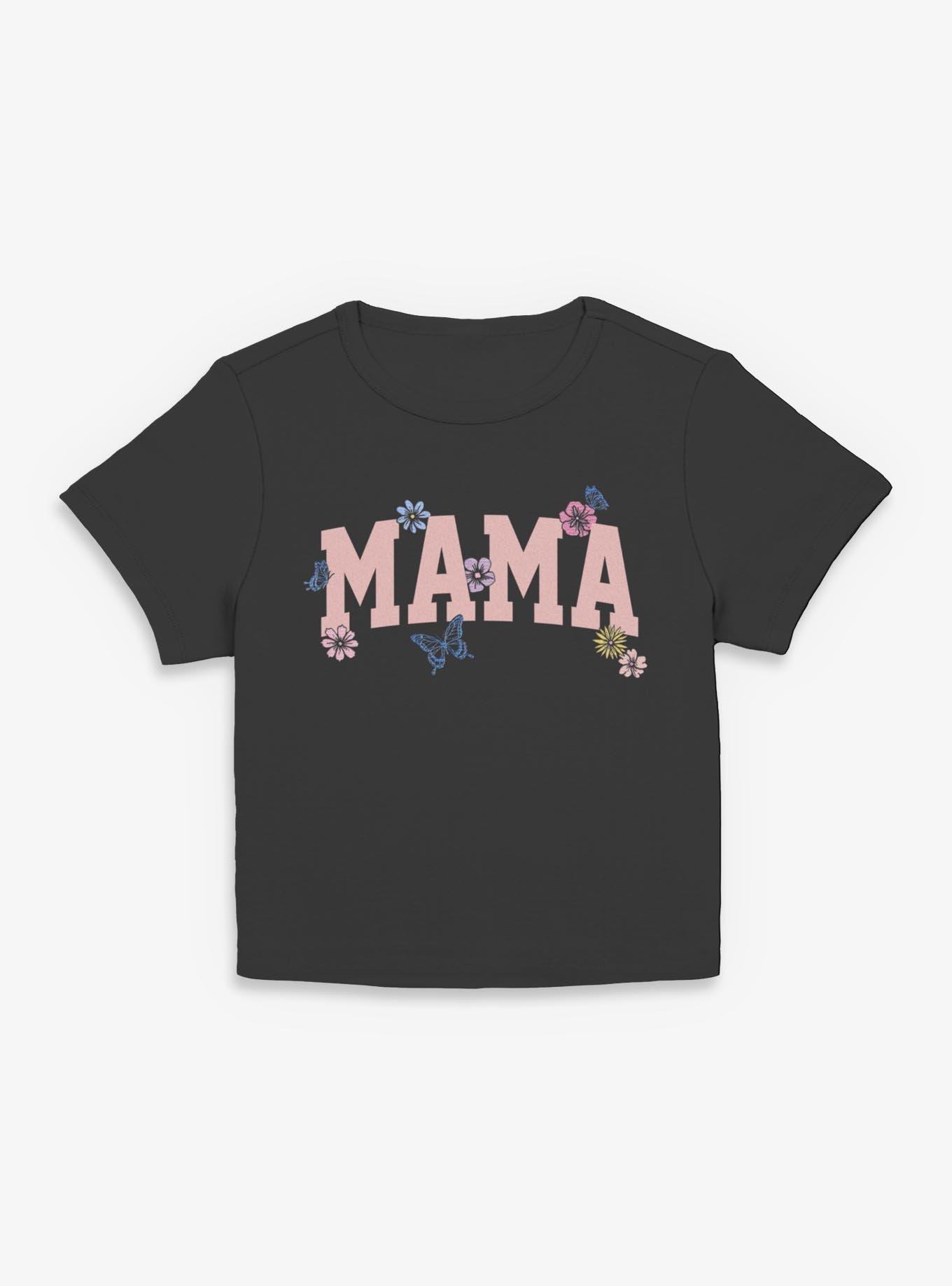 Mama Butterfly and Flowers Girls Baby T-Shirt, , hi-res