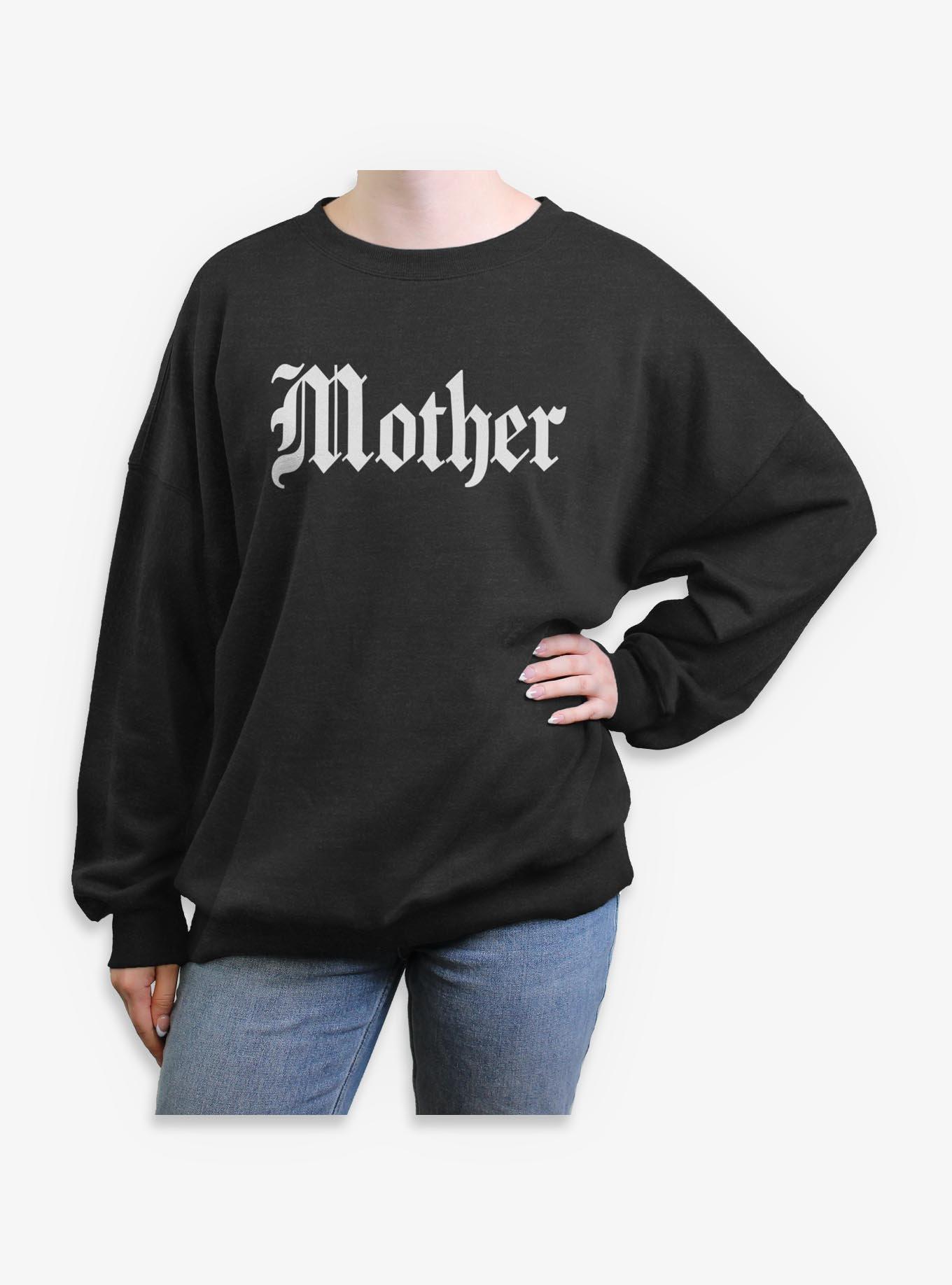 Old English Mother Girls Oversized Sweatshirt, CHAR HTR, hi-res