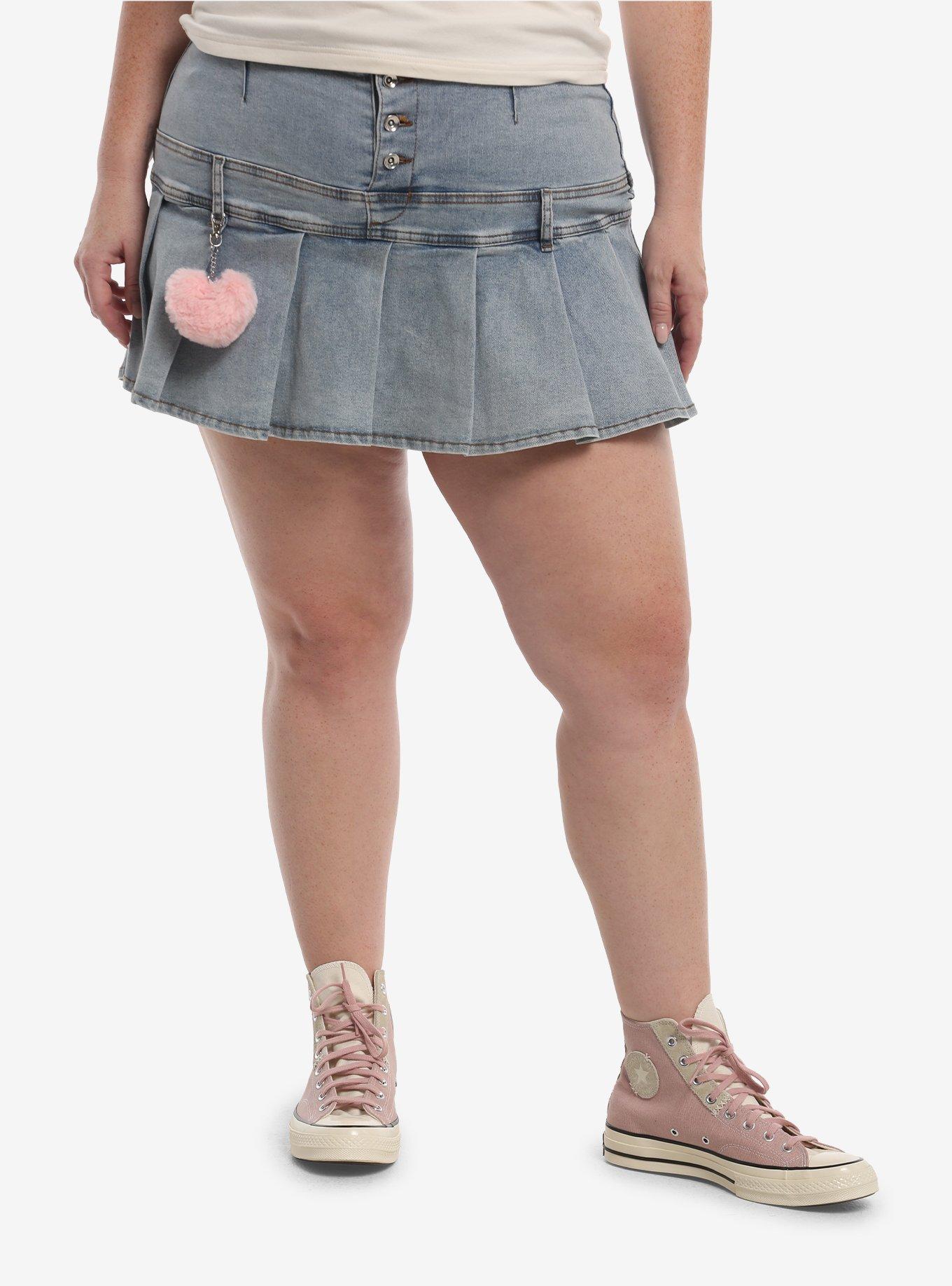 Sweet Society Pleated Skort With Heart Plush Charm Plus Size