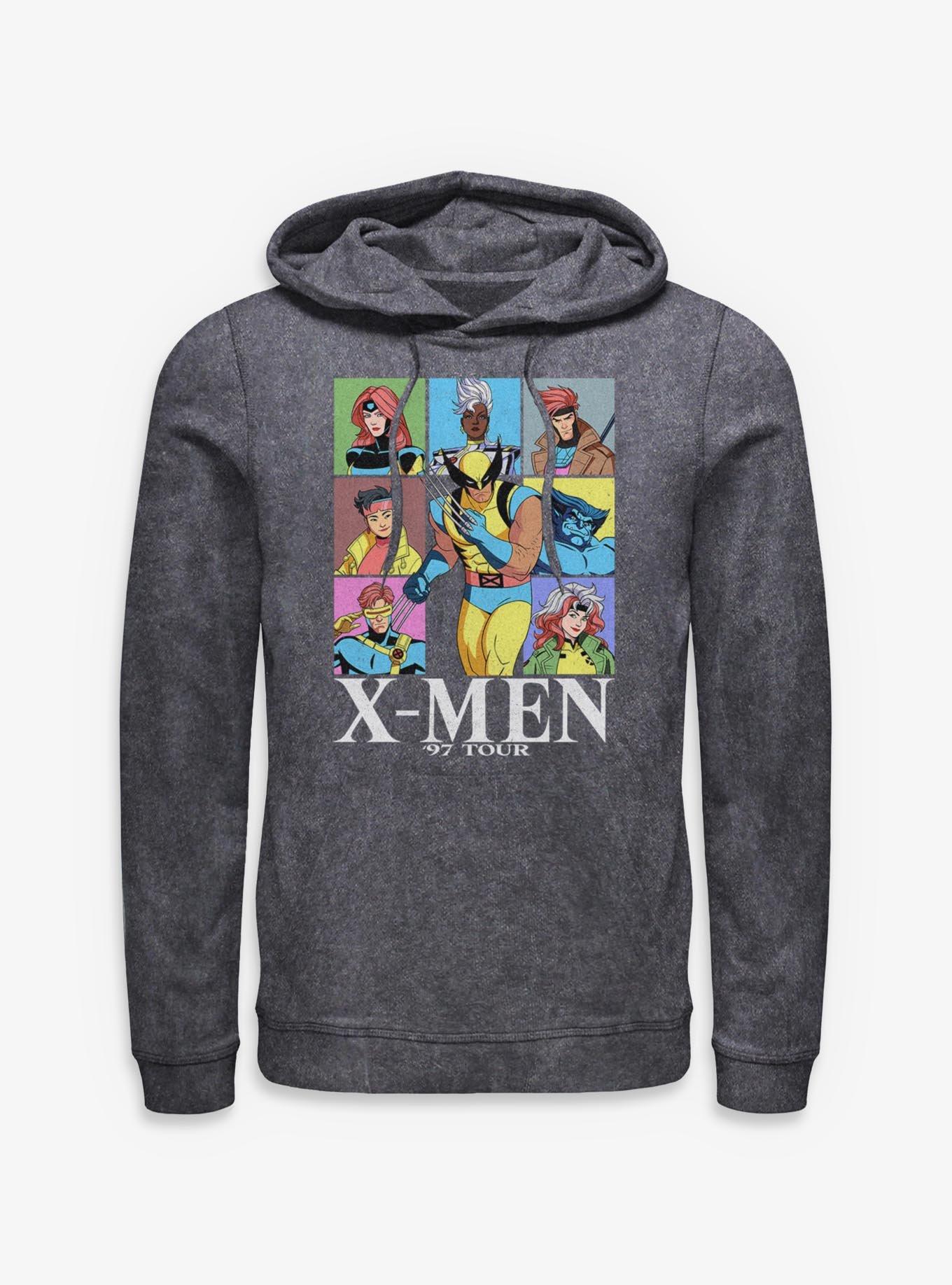 Marvel X-Men '97 Group Tour Mineral Wash Hoodie BoxLunch Exclusive, , hi-res