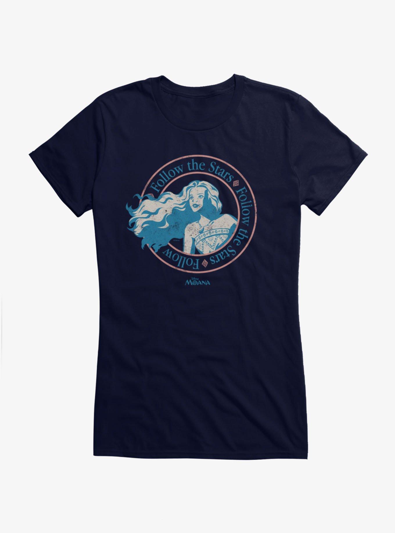 Disney Moana Follow The Stars Crest Girls T-Shirt Hot Topic Exclusive, , hi-res