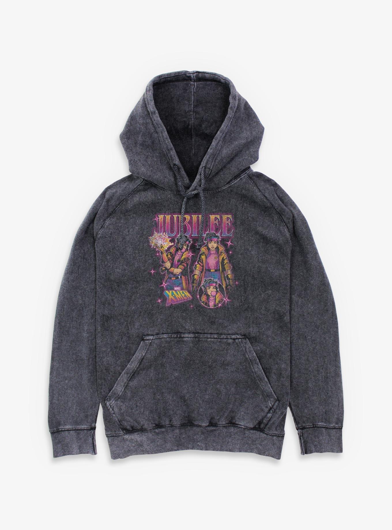 Marvel X-Men '97 Jubilee Collage Mineral Wash Hoodie BoxLunch Exclusive, , hi-res