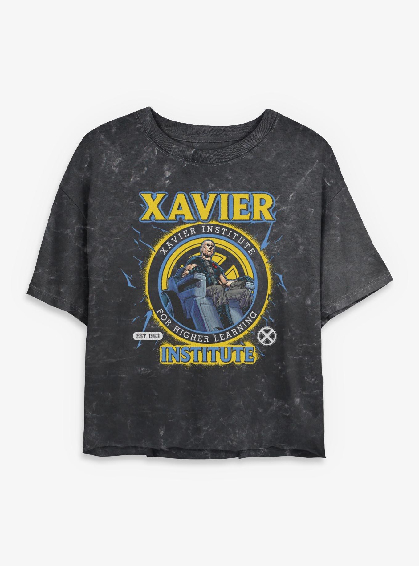 Marvel X-Men '97 Xavier Institute Professor X Womens Mineral Wash Crop T-Shirt BoxLunch Exclusive, , hi-res