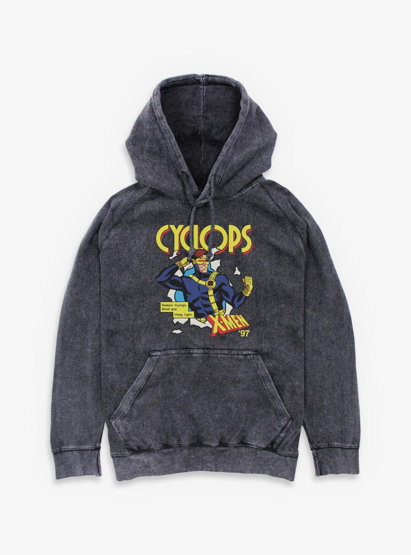 Marvel X-Men '97 Good Guy Cyclops Mineral Wash Hoodie BoxLunch Exclusive, , hi-res