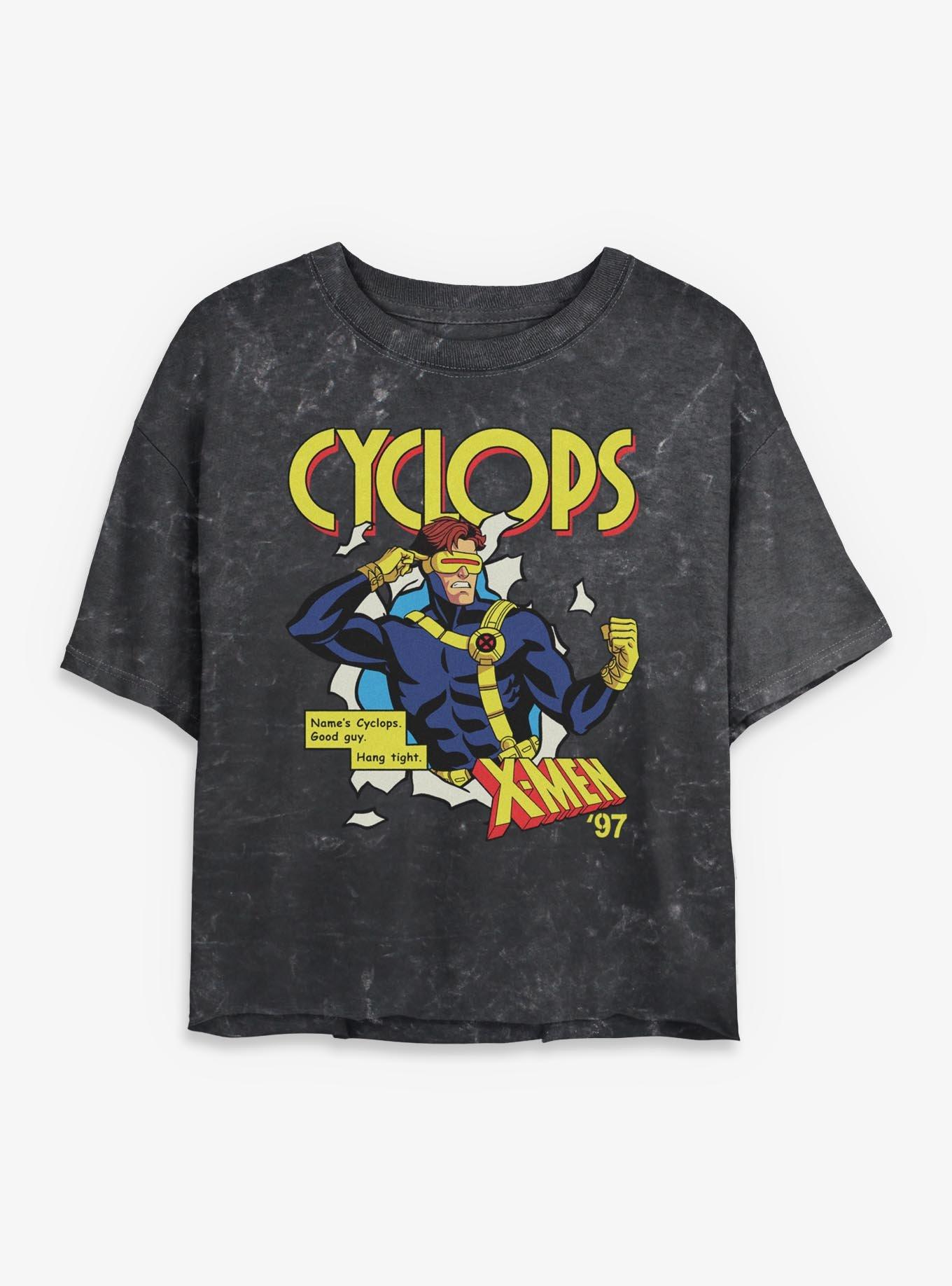 Marvel X-Men '97 Good Guy Cyclops Womens Mineral Wash Crop T-Shirt BoxLunch Exclusive