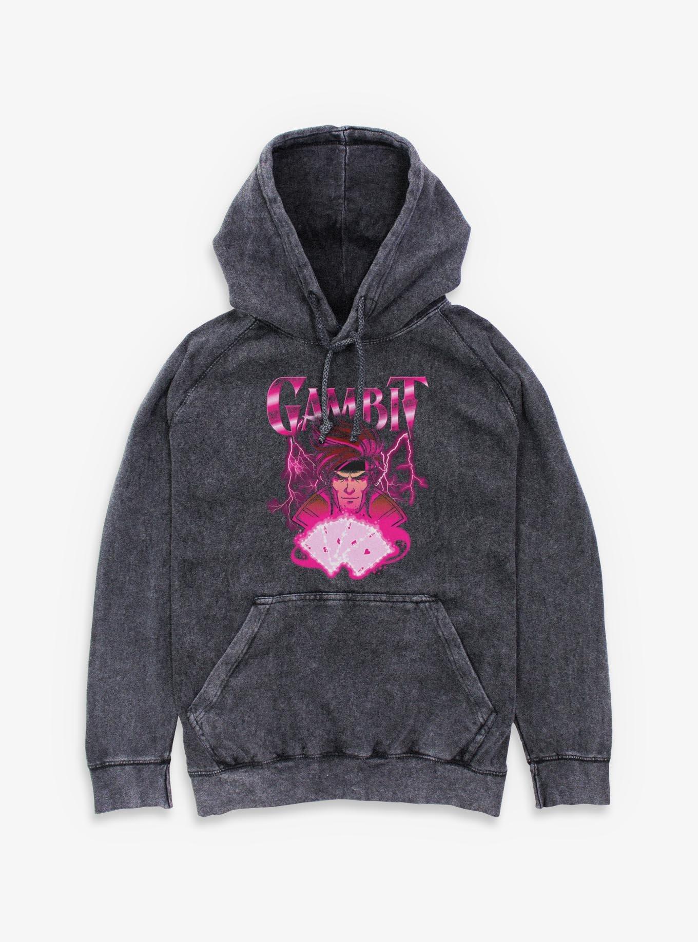 Marvel X-Men '97 Gambit Card Mineral Wash Hoodie BoxLunch Exclusive, , hi-res