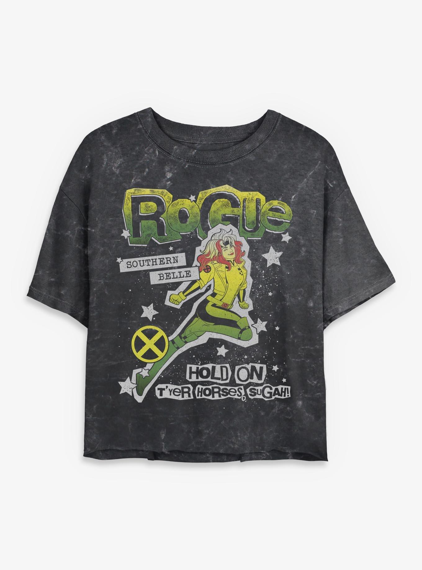 Marvel X-Men '97 Rogue Hold On Sugah Womens Mineral Wash Crop T-Shirt BoxLunch Exclusive