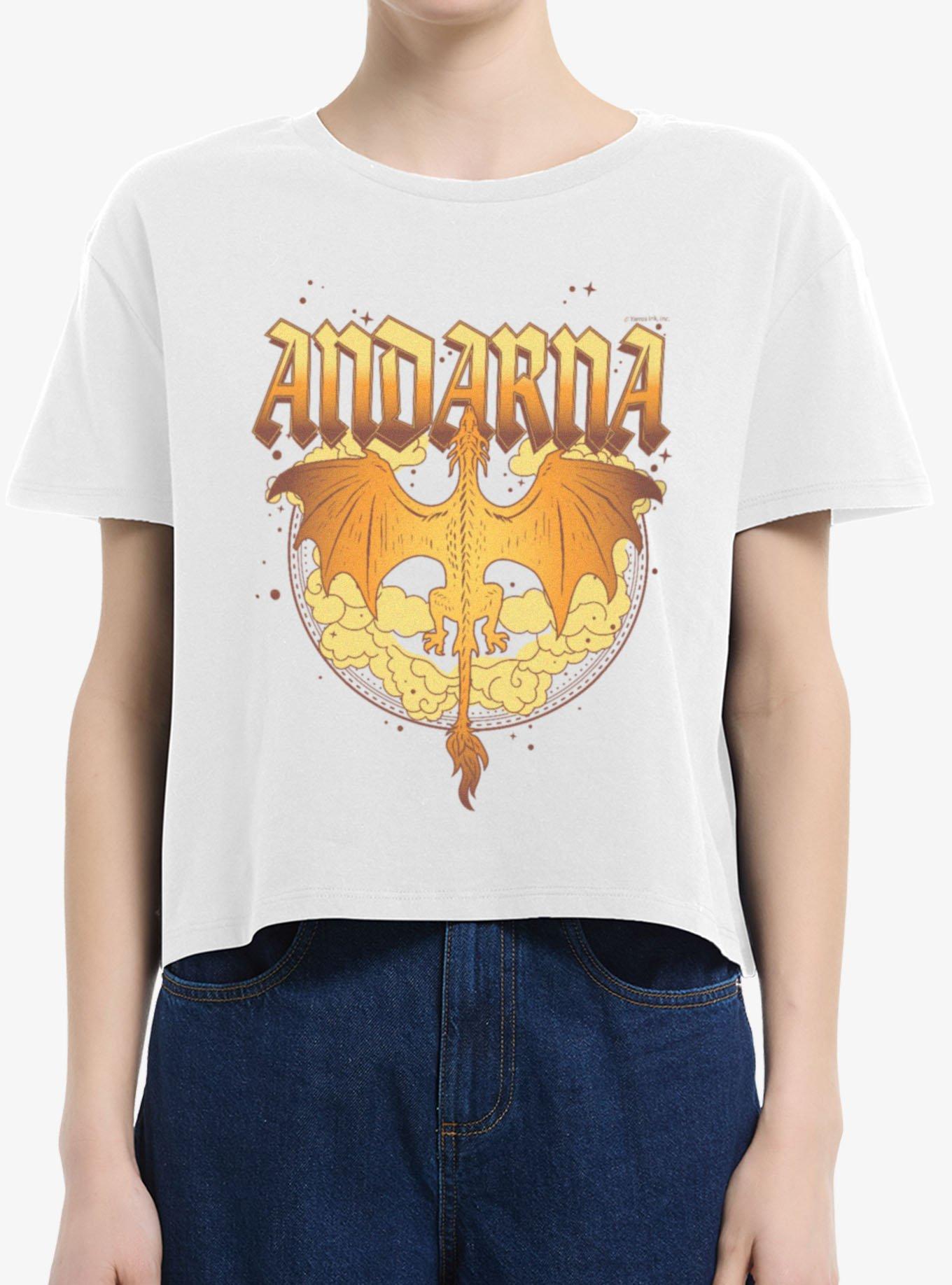 Fourth Wing Andarna Flight Dragon Girls Boxy T-Shirt, , hi-res