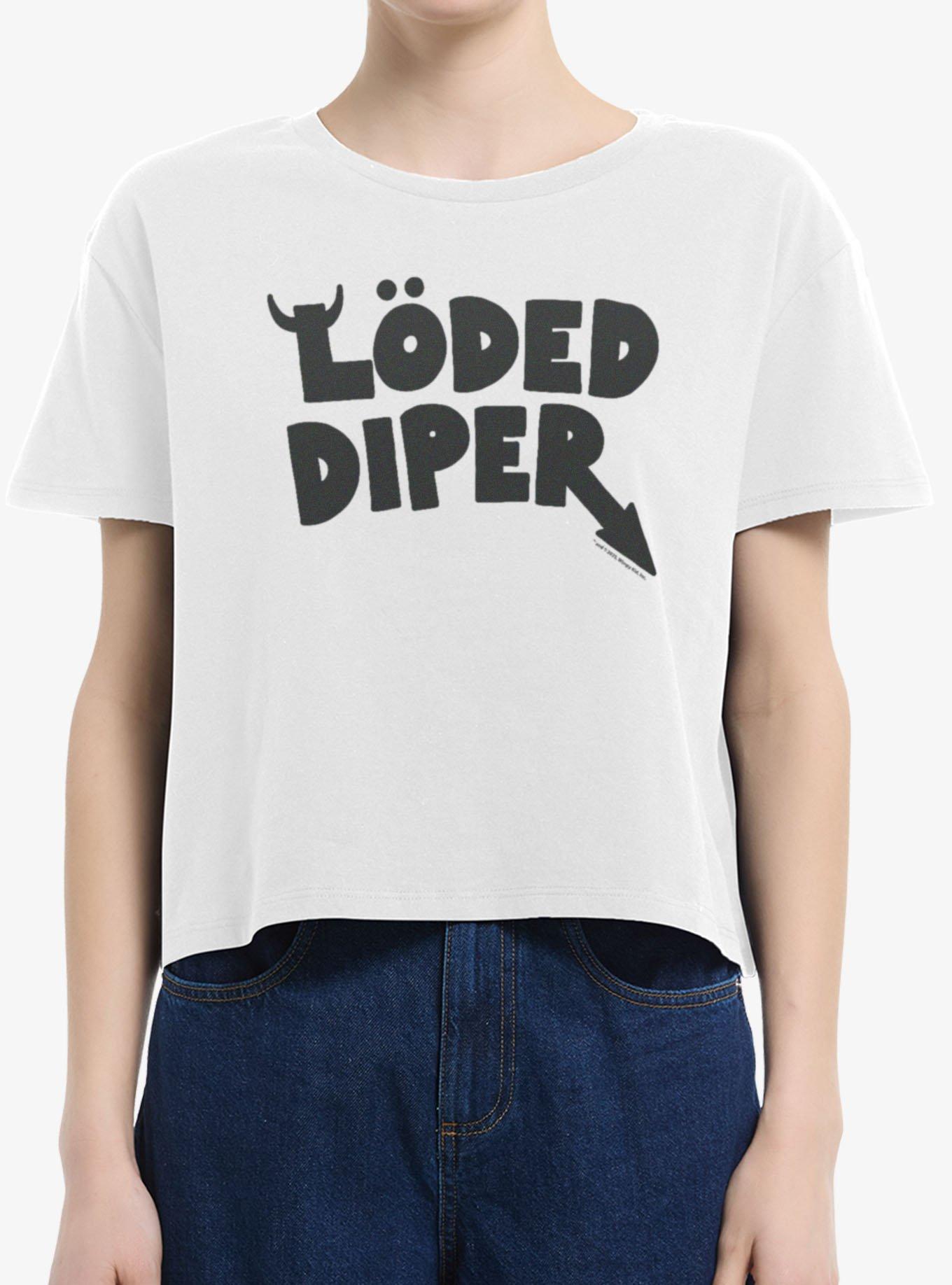 Diary Of A Wimpy Kid Loded Diper Logo Girls Boxy T-Shirt, , hi-res