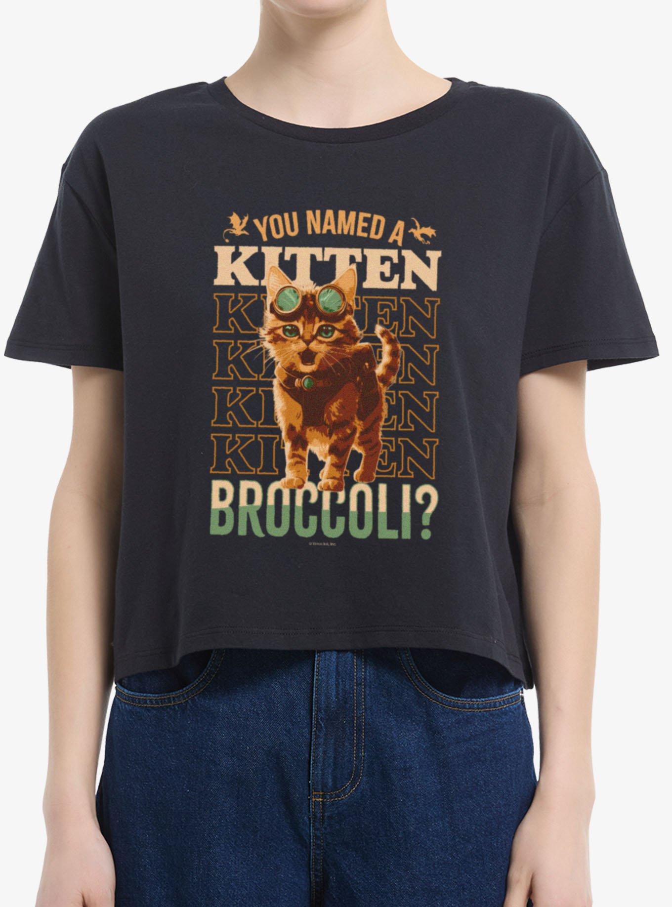 Fourth Wing Name A Kitten Broccoli Girls Boxy T-Shirt, , hi-res