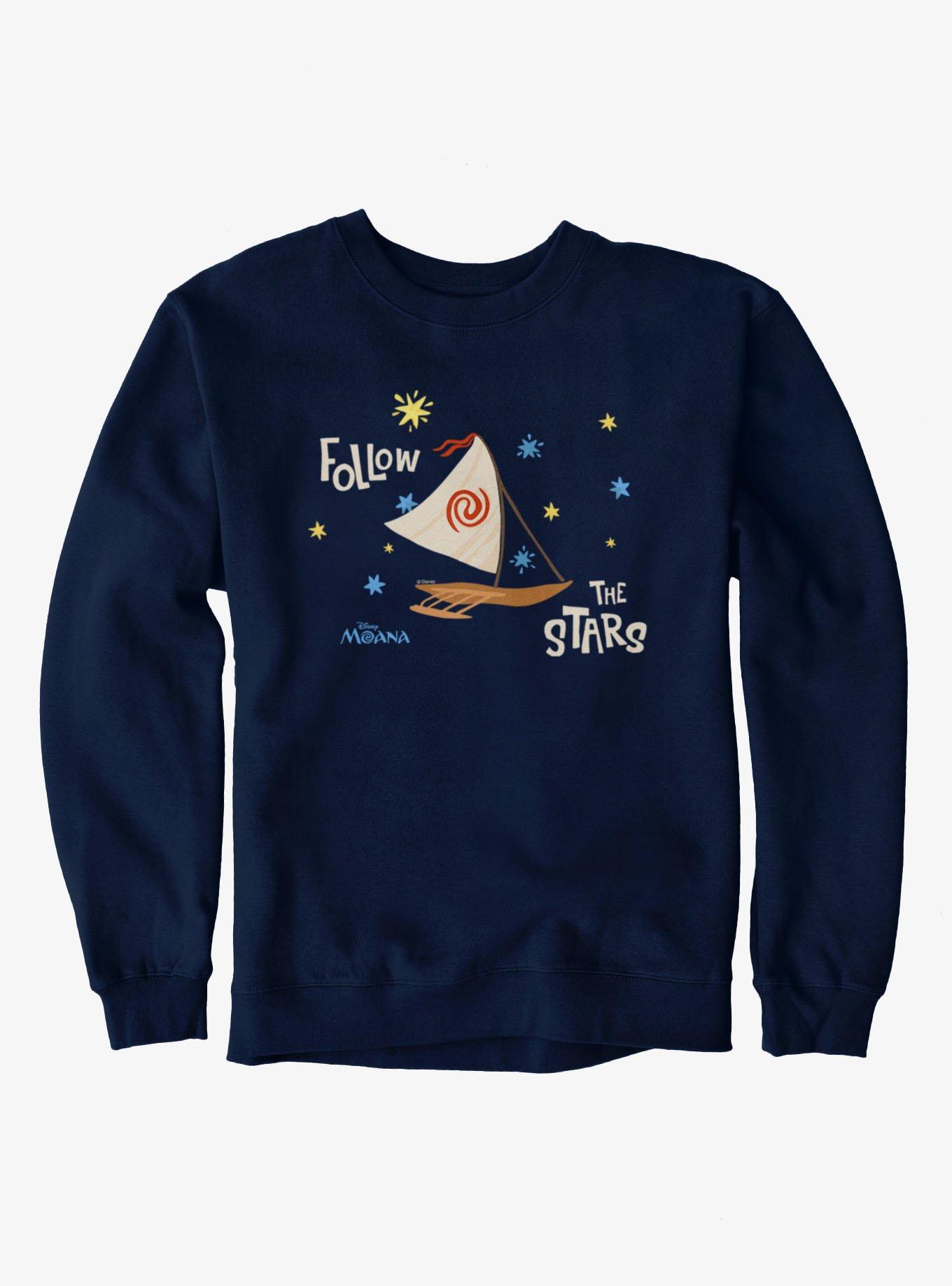 Disney Moana Follow The Stars Boat Sweatshirt Hot Topic Exclusive, , hi-res