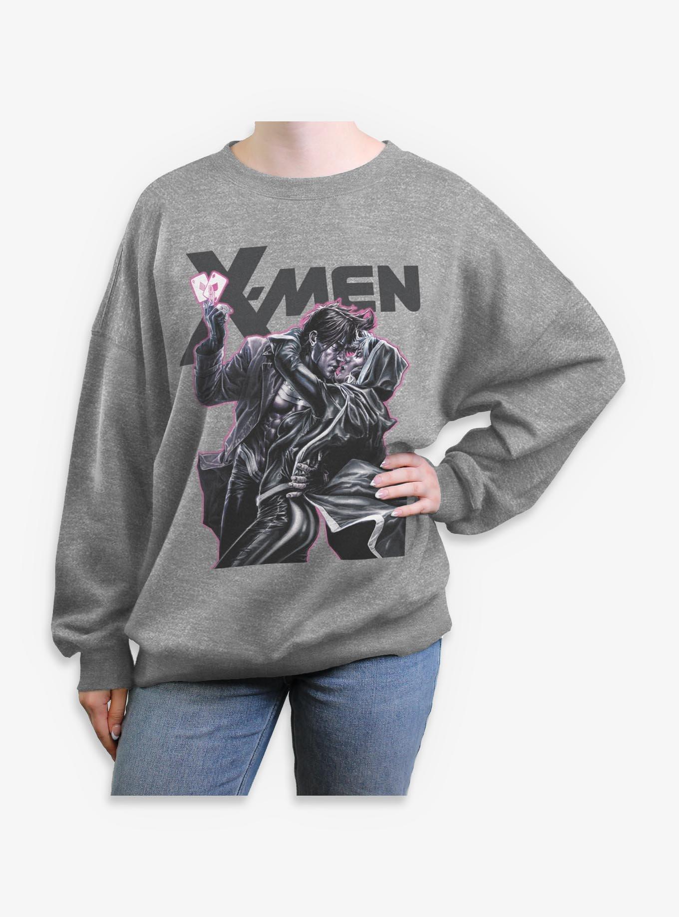 Marvel X-Men '97 Gambit Rogue Kiss Womens Oversized Sweatshirt Her Universe Exclusive, , hi-res