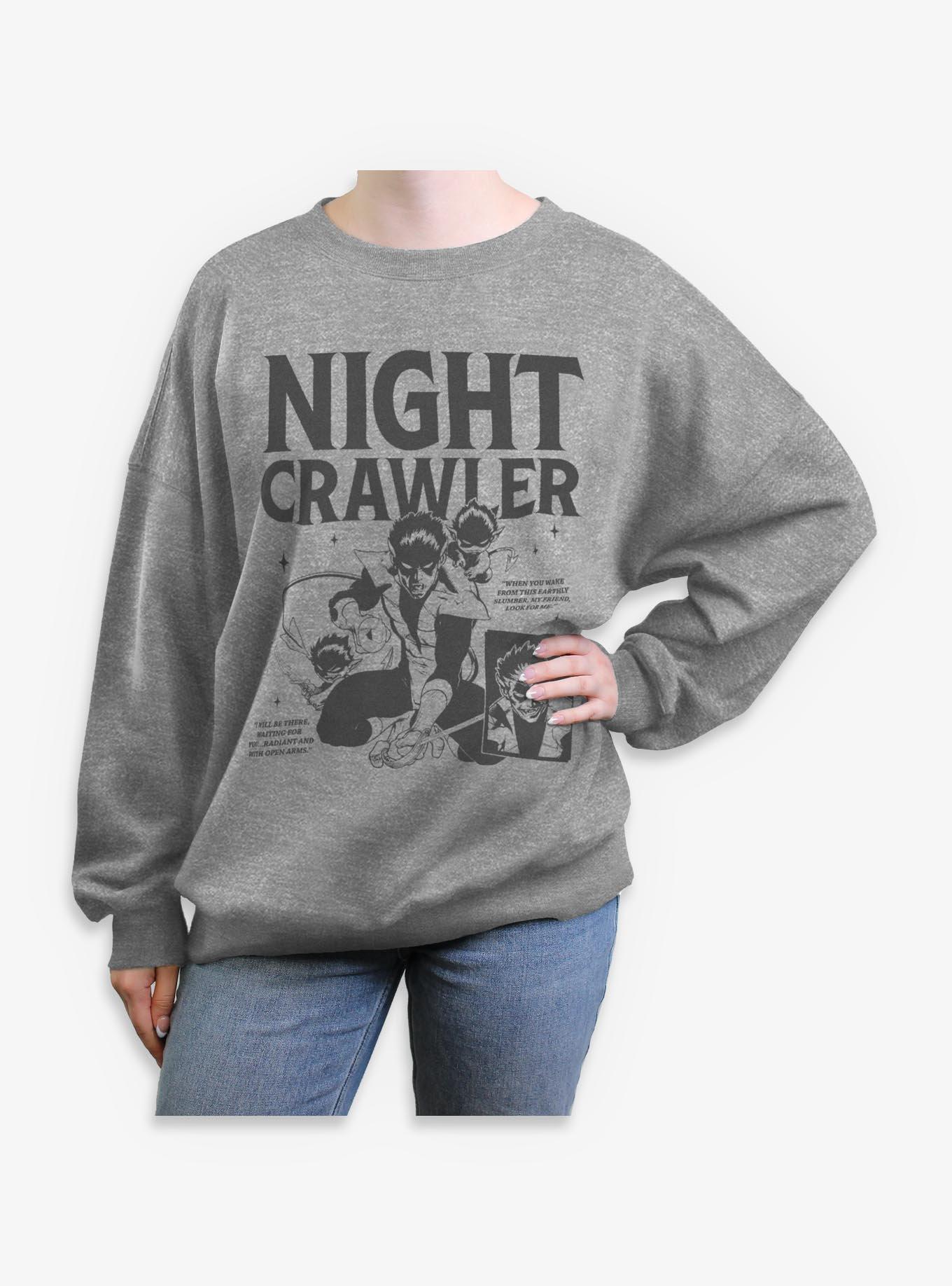 Marvel X-Men Nightcrawler Girls Oversized Sweatshirt Hot Topic Exclusive, , hi-res