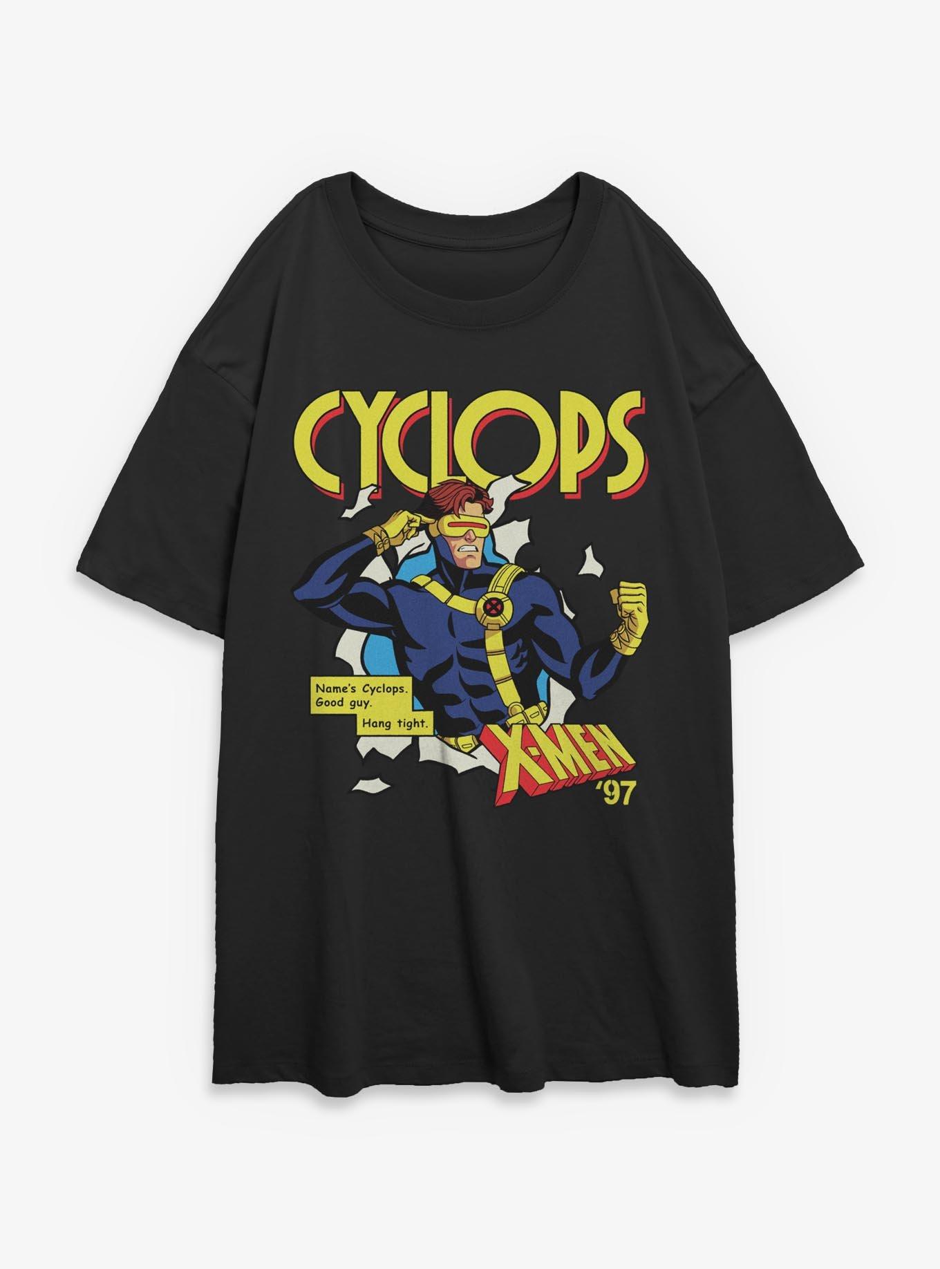 Marvel X-Men '97 Comic Cyclops Girls Oversized T-Shirt Hot Topic Exclusive, BLACK, hi-res view 1