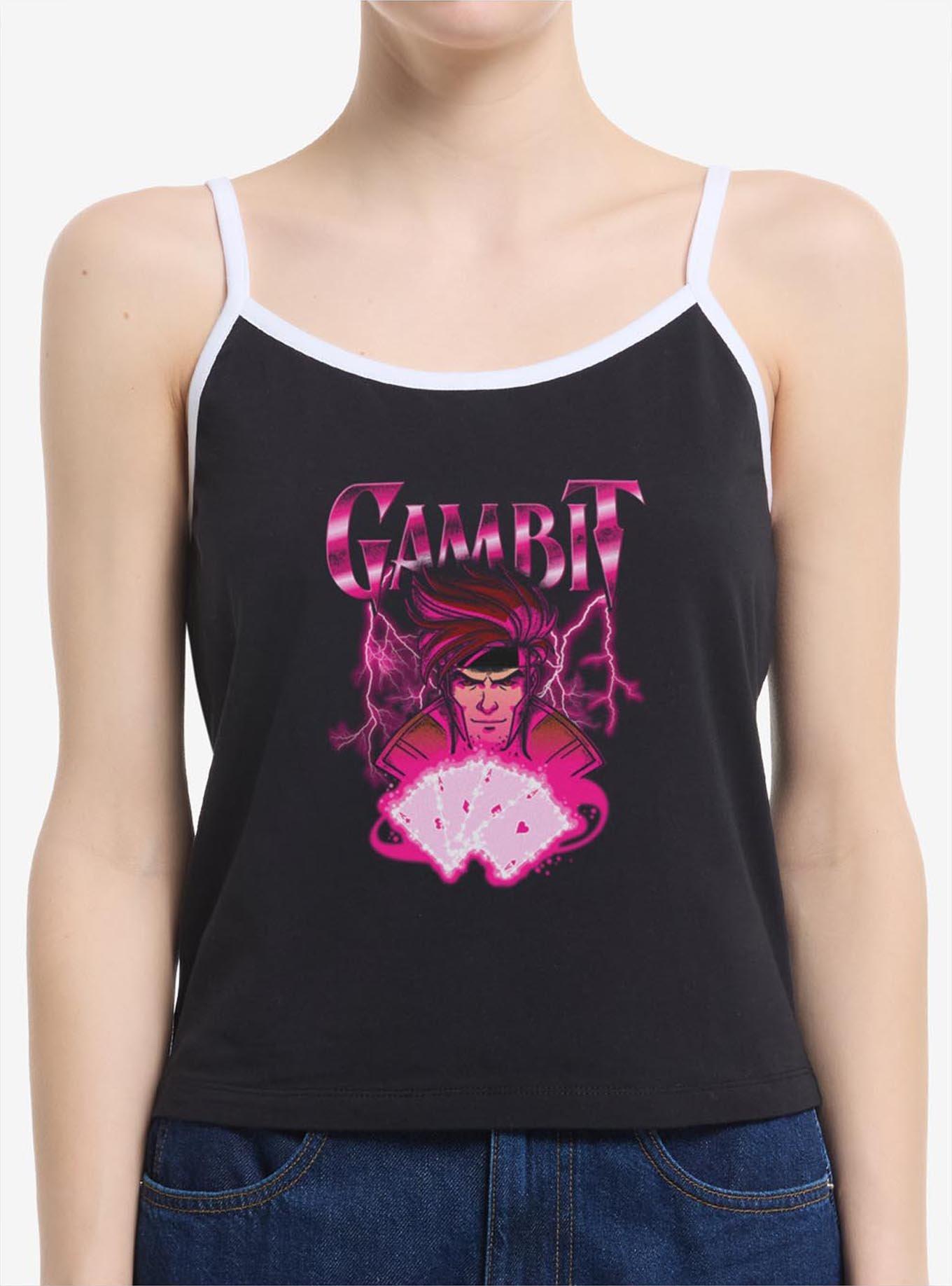 Marvel X-Men '97 Gambit Cards Girls Cami Hot Topic Exclusive, BLACK, hi-res