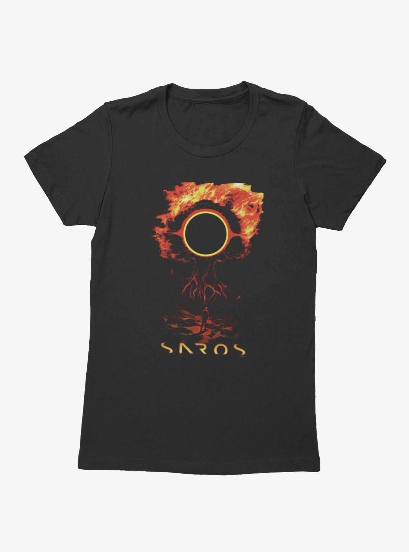 Saros Burning Tree Womens T-Shirt