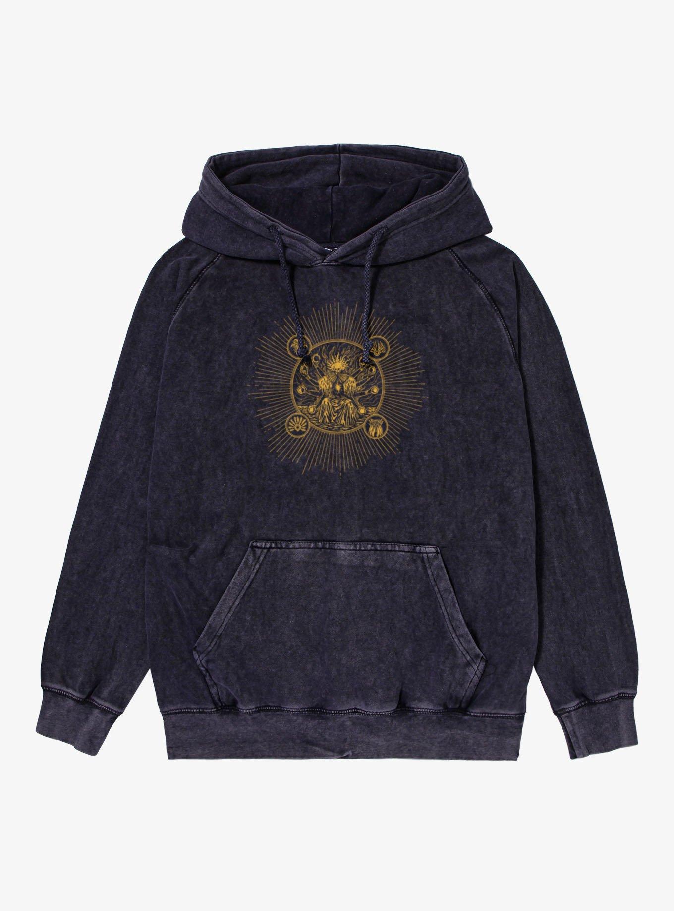 Saros Skull Reaper Sun Burs Mineral Wash Hoodie, , hi-res