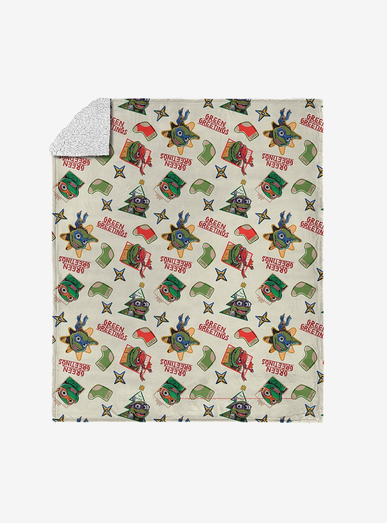 Teenage Mutant Ninja Turtles Green Greetings Silk Touch Sherpa Throw Blanket, , hi-res
