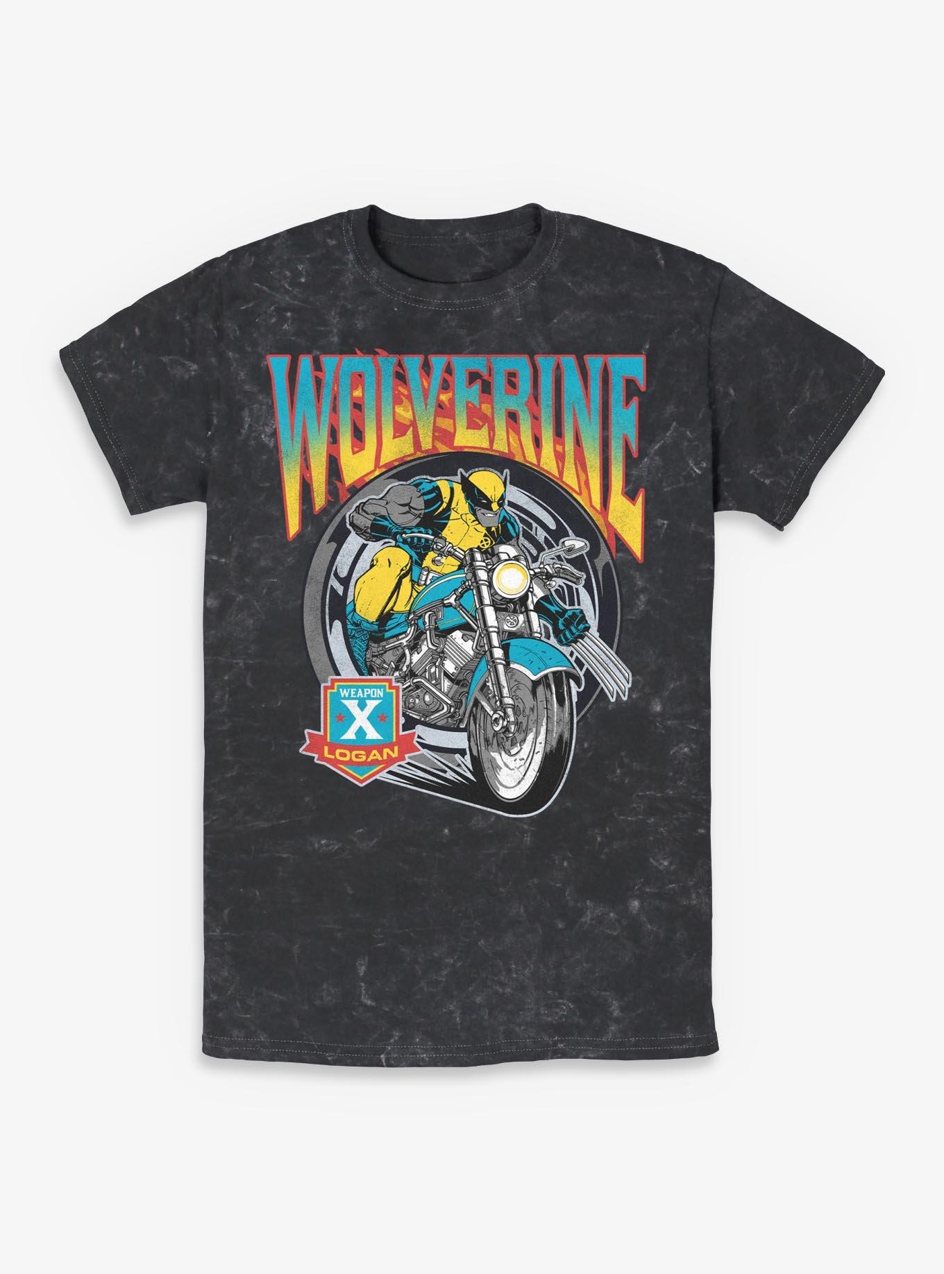 Marvel X-Men '97 Wolverine Motorcycle Flames And Wheels Mineral Wash T-Shirt Her Universe Exclusive, , hi-res
