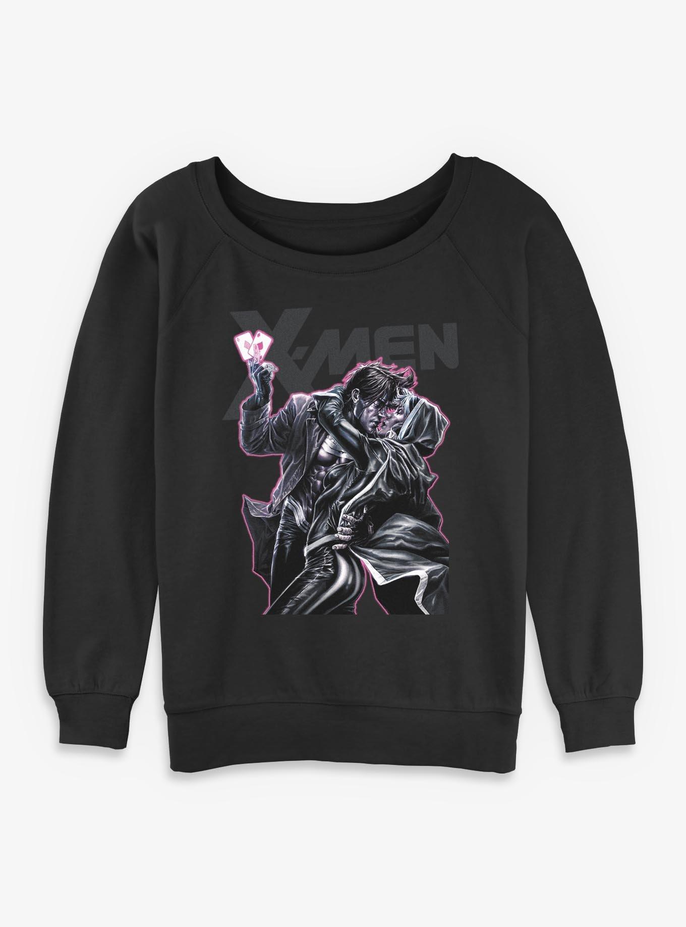 Marvel X-Men '97 Gambit Rogue Kiss Womens Slouchy Sweatshirt Her Universe Exclusive, , hi-res