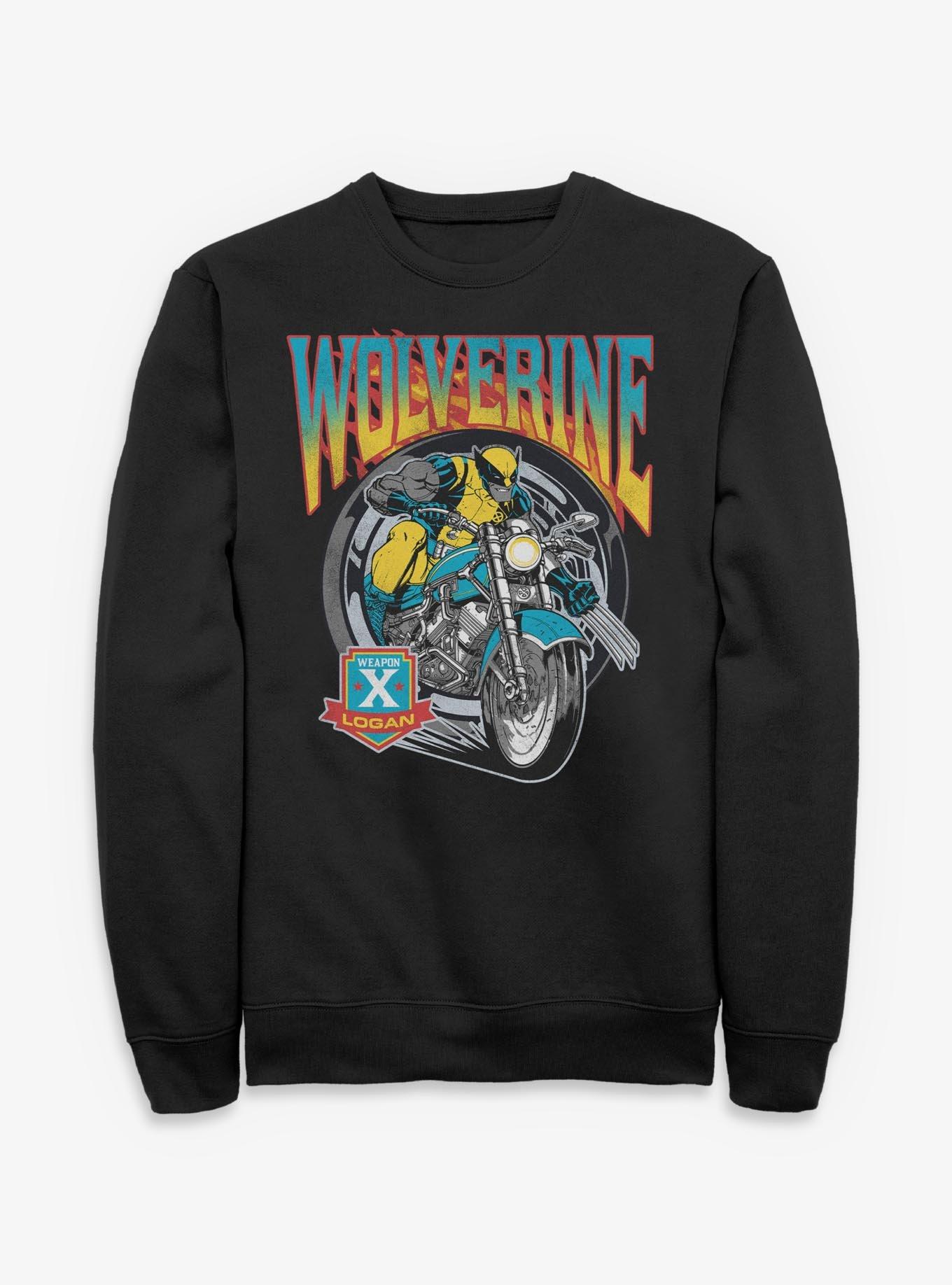 Marvel X-Men '97 Wolverine Motorcycle Flames And Wheels Sweatshirt Her Universe Exclusive, , hi-res