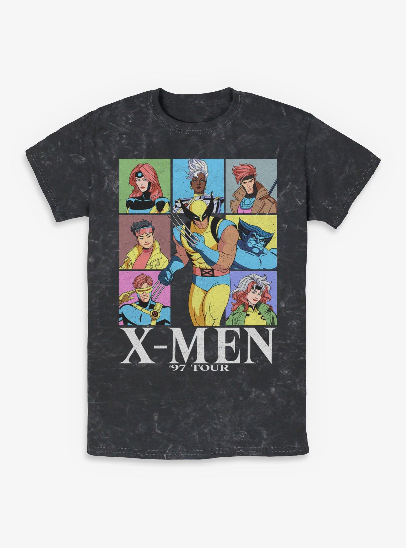 Marvel X-Men '97 Group Tour Mineral Wash T-Shirt Hot Topic Exclusive, , hi-res