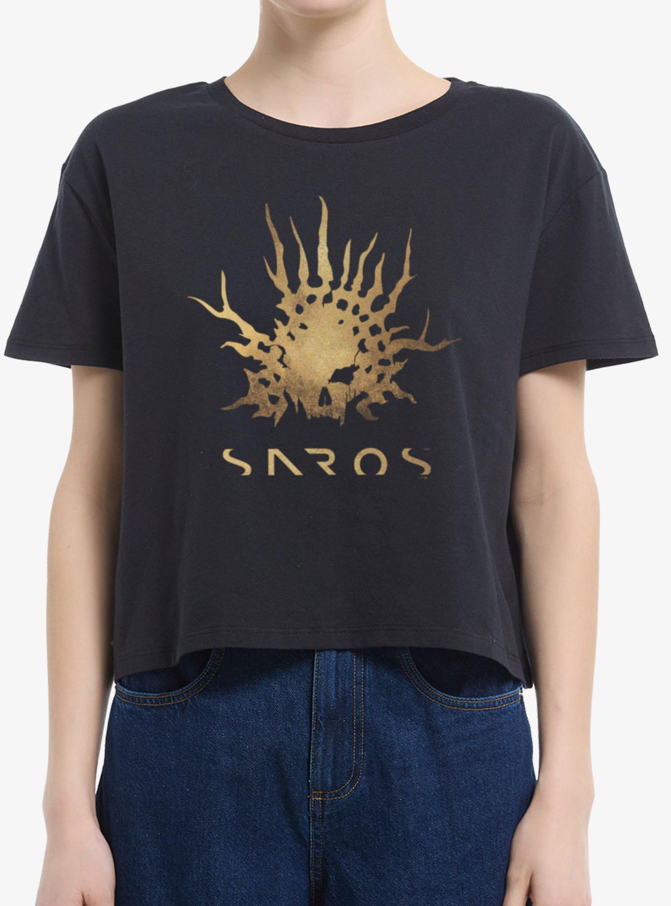 Saros Skull Reaper Crown Rusted Girls Boxy Crop T-Shirt, , hi-res