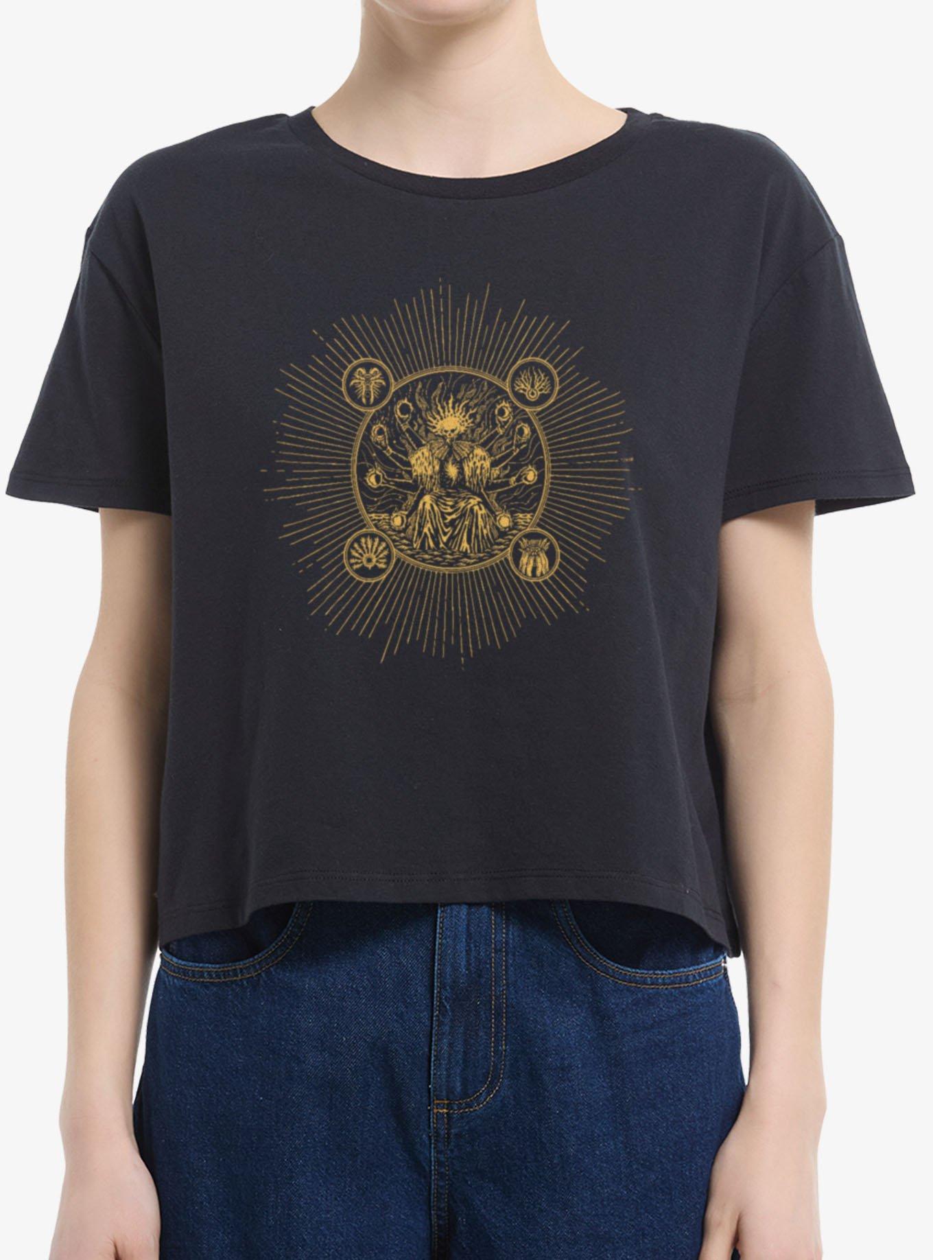 Saros Skull Reaper Sun Burst Girls Boxy Crop T-Shirt, , hi-res