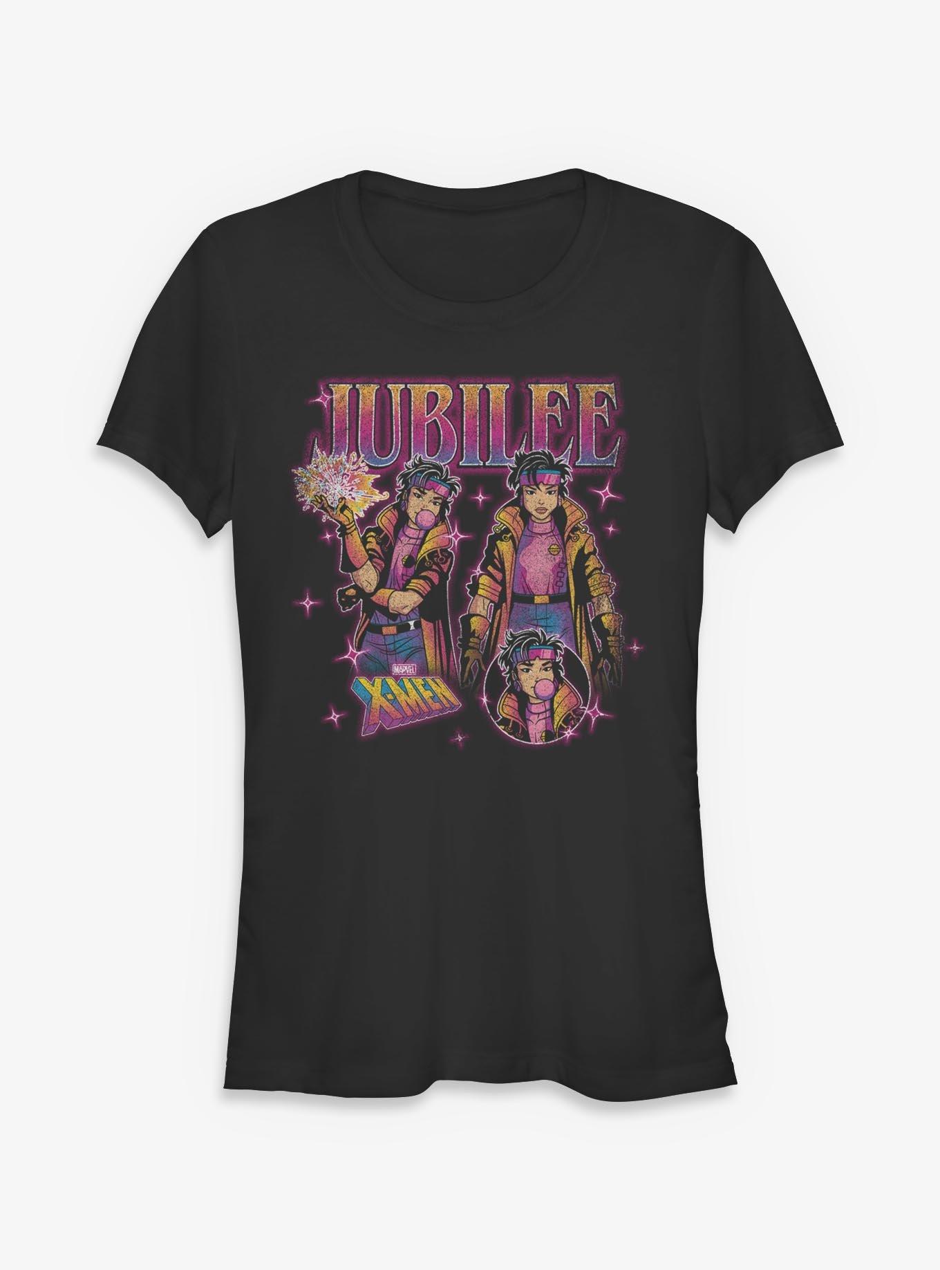 Marvel X-Men Jubilee Girls T-Shirt Hot Topic Exclusive, BLACK, hi-res