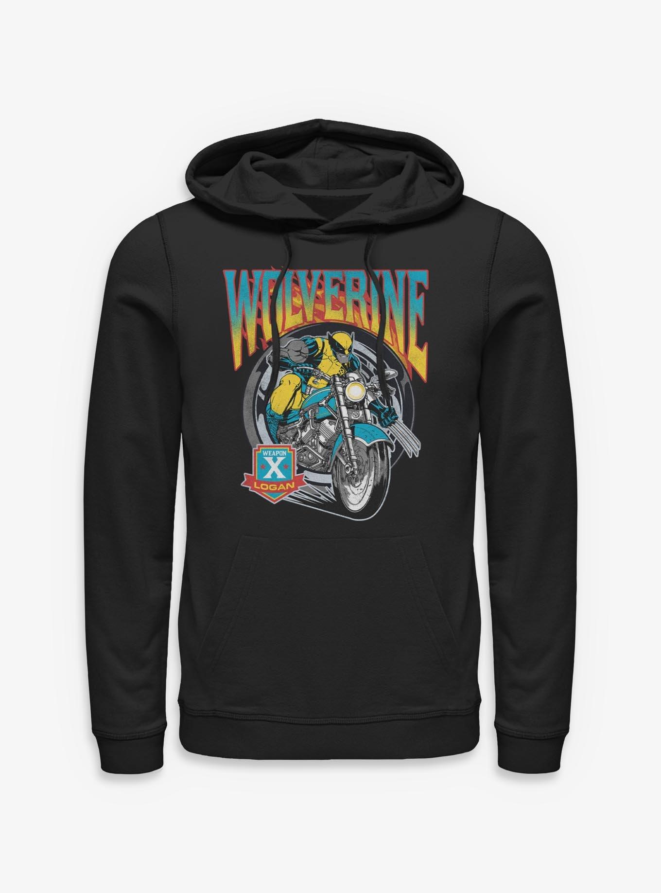 Marvel X-Men Wolverine Flames And Wheels Hoodie Hot Topic Exclusive, , hi-res