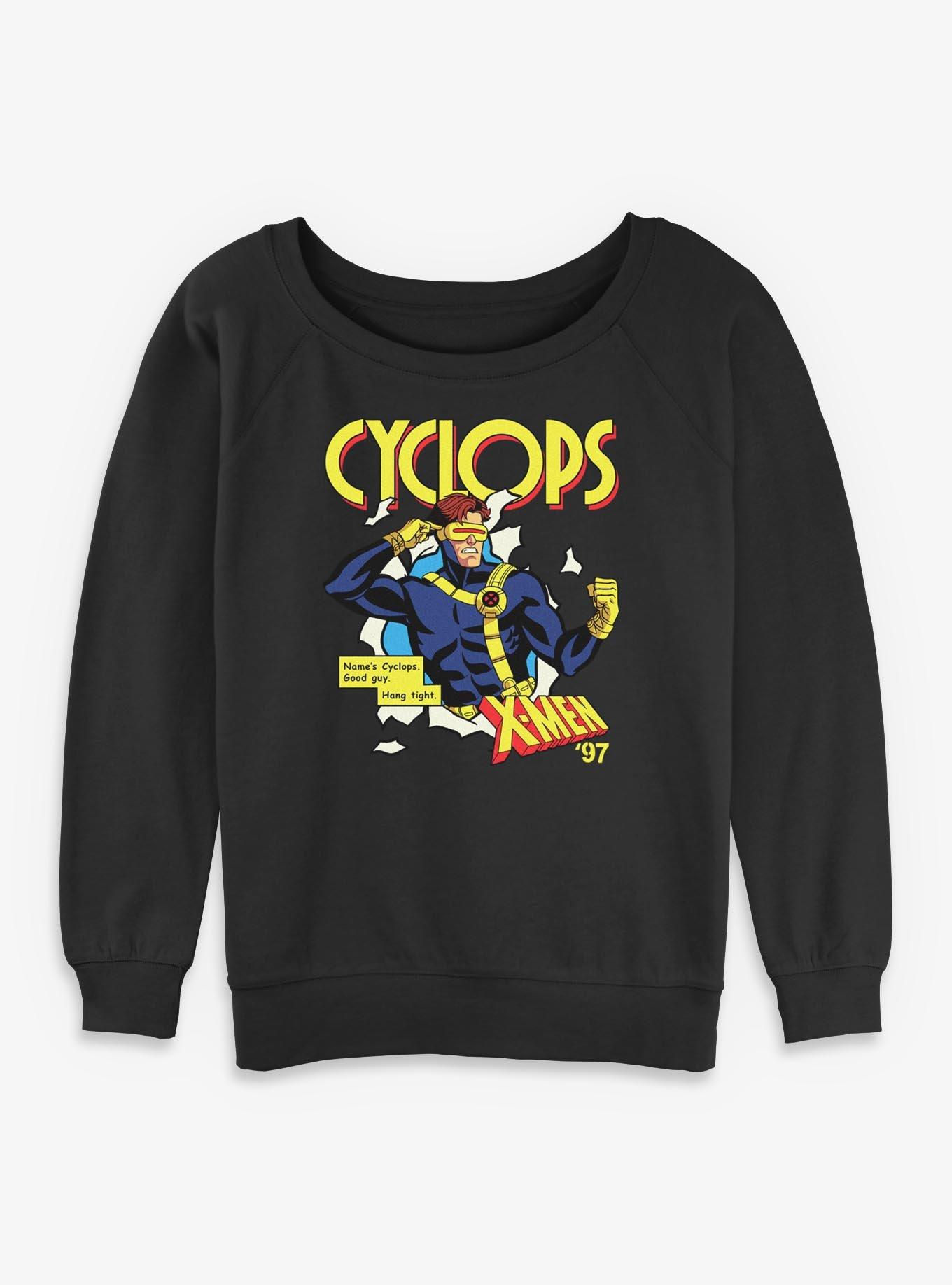 Marvel X-Men '97 Comic Cyclops Girls Slouchy Sweatshirt Hot Topic Exclusive, , hi-res