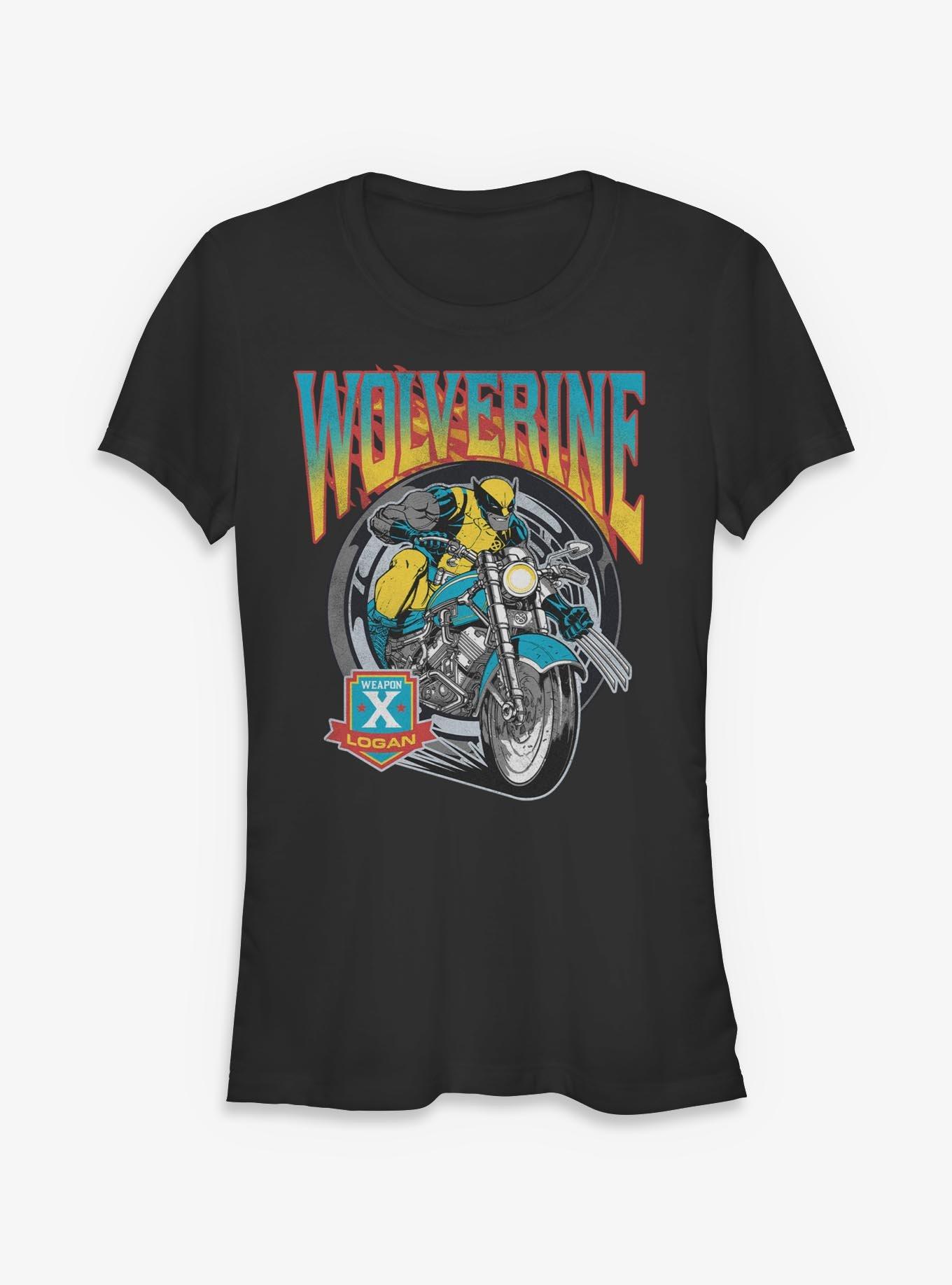 Marvel X-Men Wolverine Flames And Wheels Girls T-Shirt Hot Topic Exclusive, , hi-res