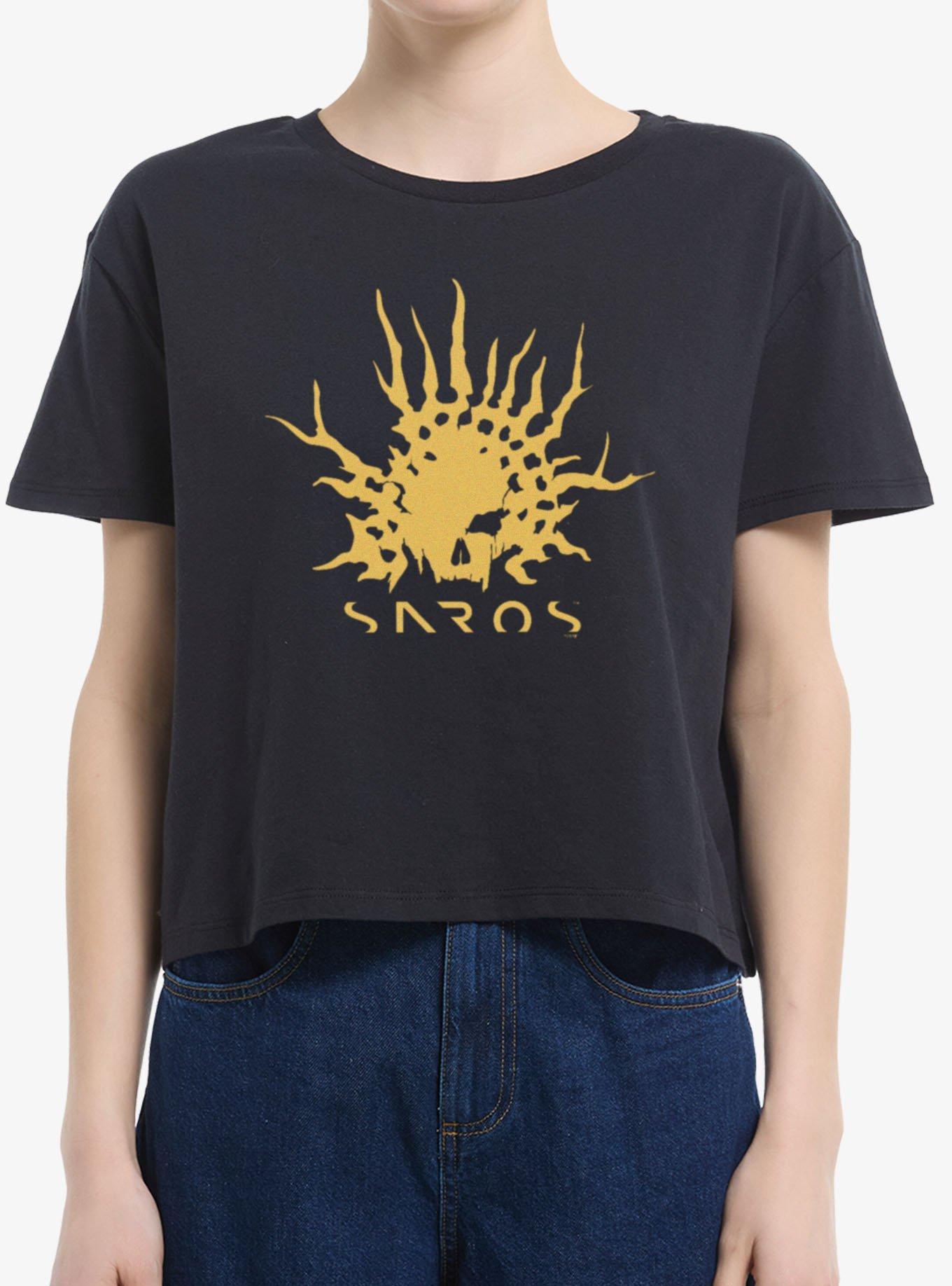 Saros Skull Reaper Crown Womens Boxy Crop T-Shirt