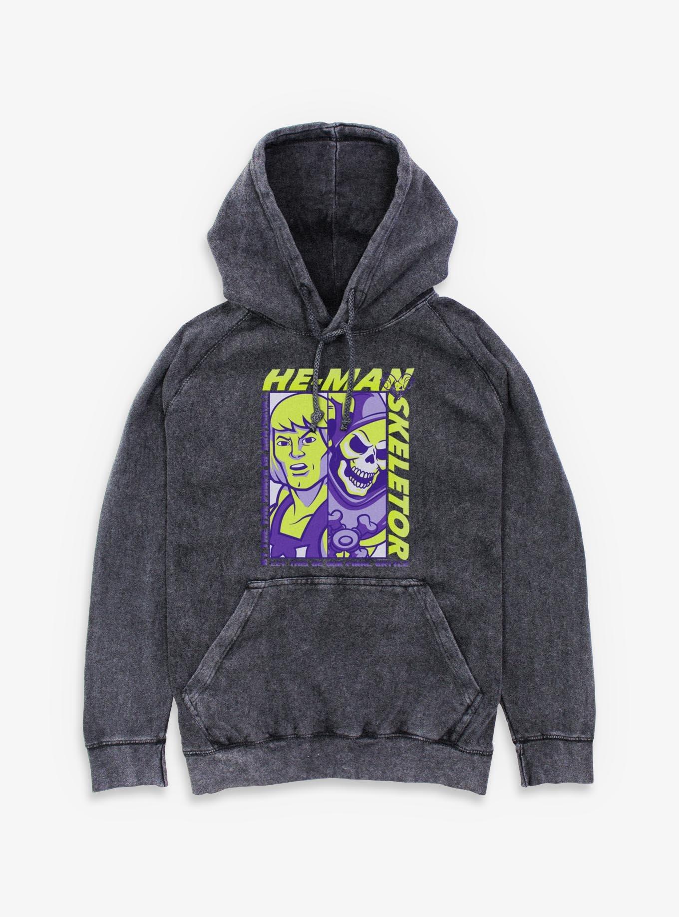 Masters Of The Universe He-Man & Skeletor Split Mineral Wash Hoodie, , hi-res