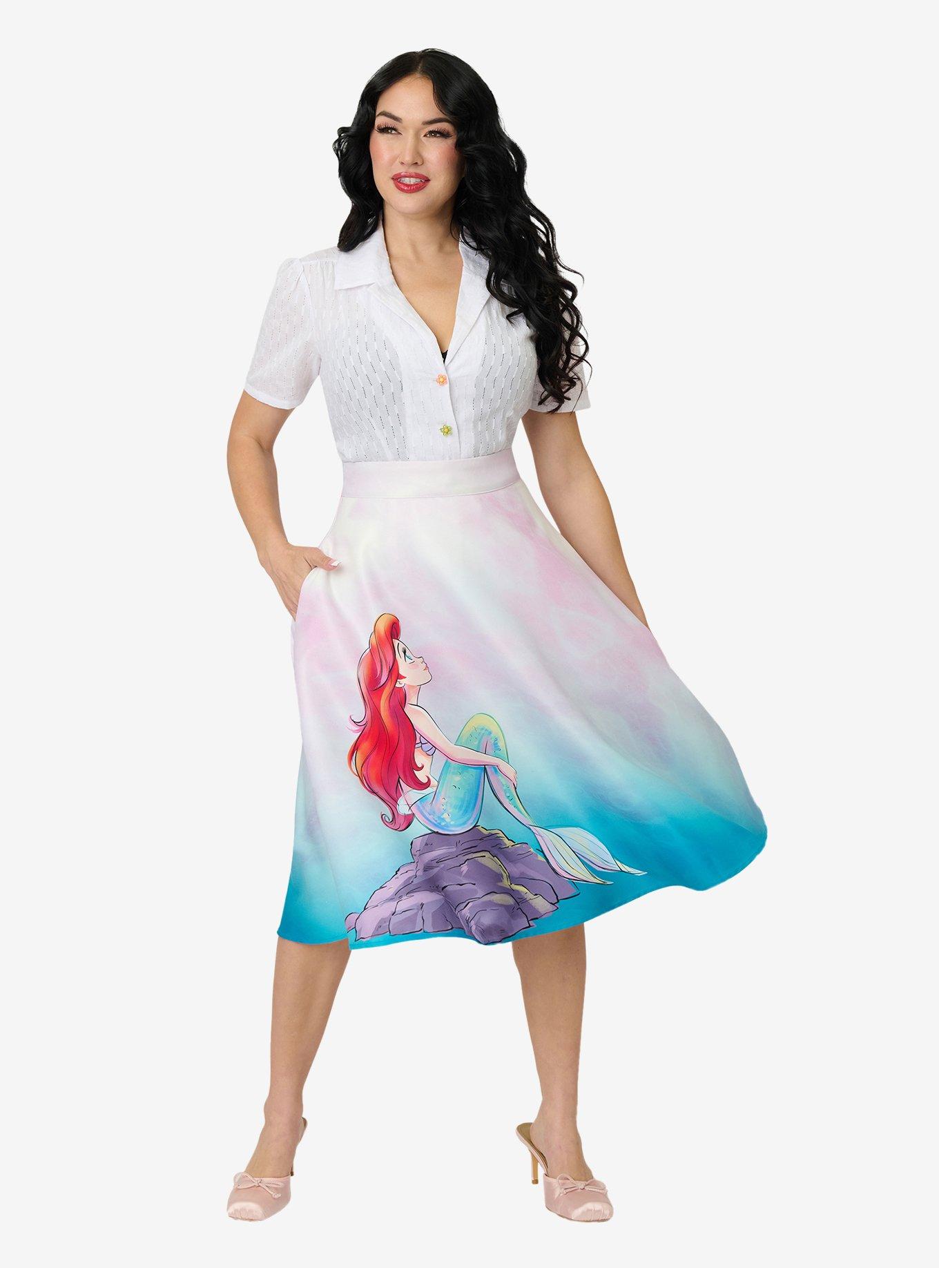 Disney Princess Collection by Unique Vintage Ariel Swing Skirt, , hi-res