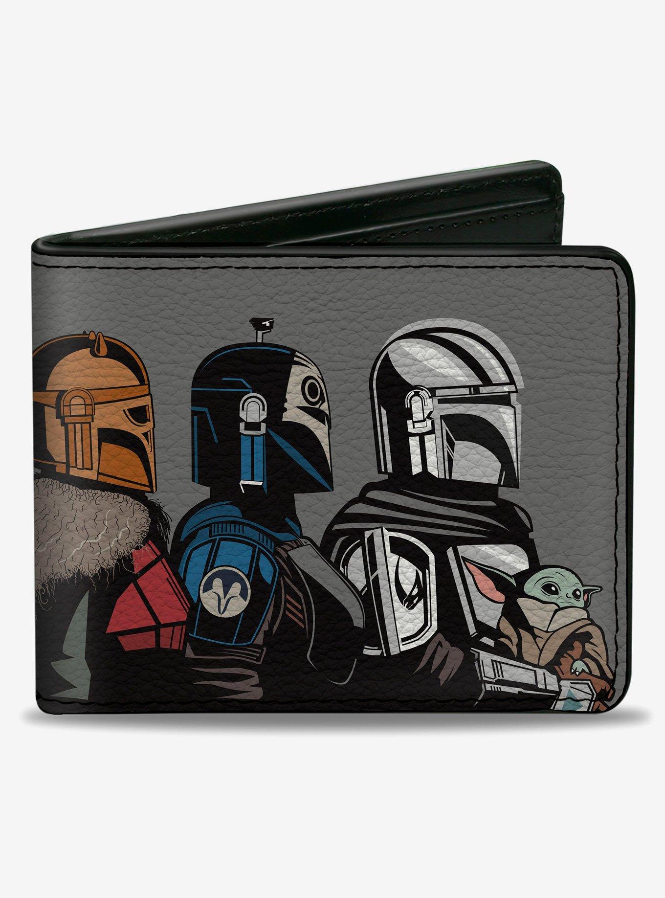 Star Wars The Mandalorian Grogu The Armorer Bo-Katan Din Djarin Pose Bifold Wallet