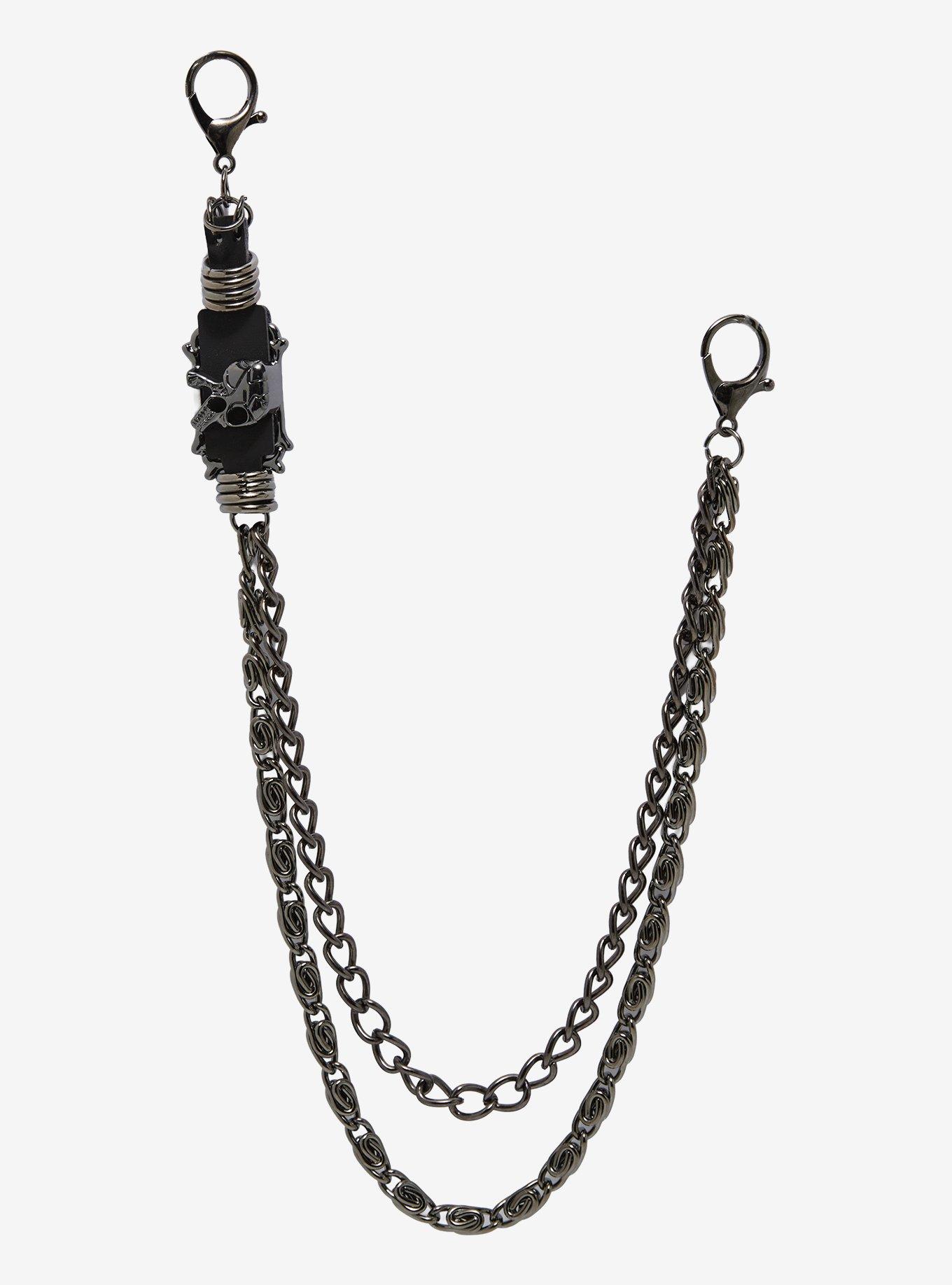 Black Skull Double Wallet Chain | Hot Topic