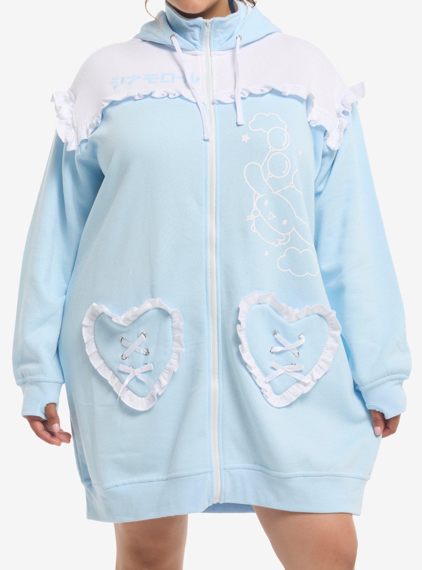 Cinnamoroll Ruffle Heart Hoodie Dress Plus Size