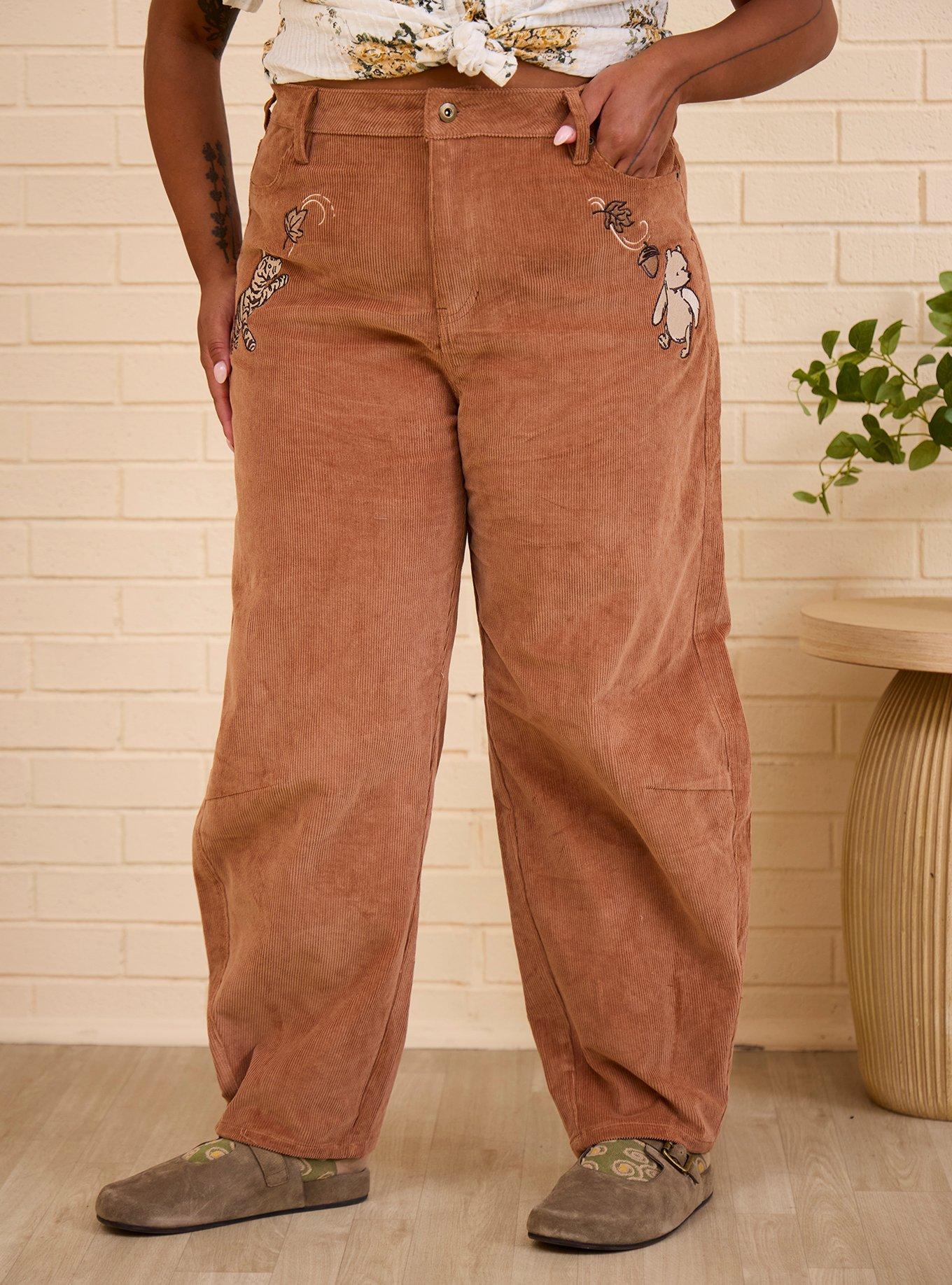 Disney Winnie the Pooh Women's Plus Size Corduroy Barrel Leg Pants - BoxLunch Exclusive